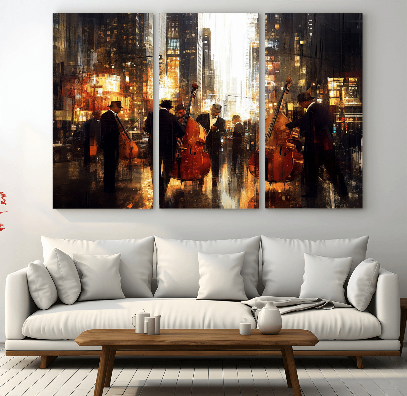 MGV-CV-48X32-3P - Abstract Jazz Art Wall Art Canvas Print - Framed Abstract Music Canvas - Colorful Instrument Poster