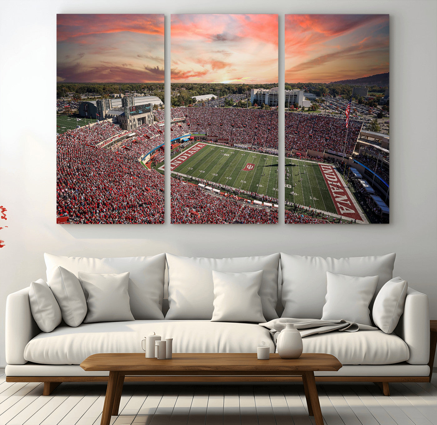MGV-CV-48X32-3P - Indiana Memorial Stadium Wall Art Canvas Print, Framed Studium Canvas Art, Indiana Memorial Stadium