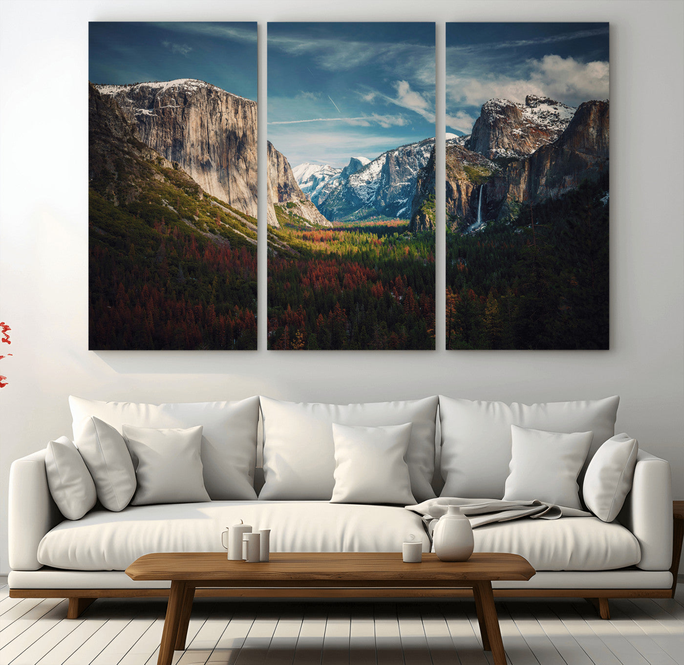15244033-MGV-CV-36X24-Yosemite National Park Wall Art Canvas Print – Framed Mountain Landscape El Capitan Rustic Nature Artwork for Home, Office