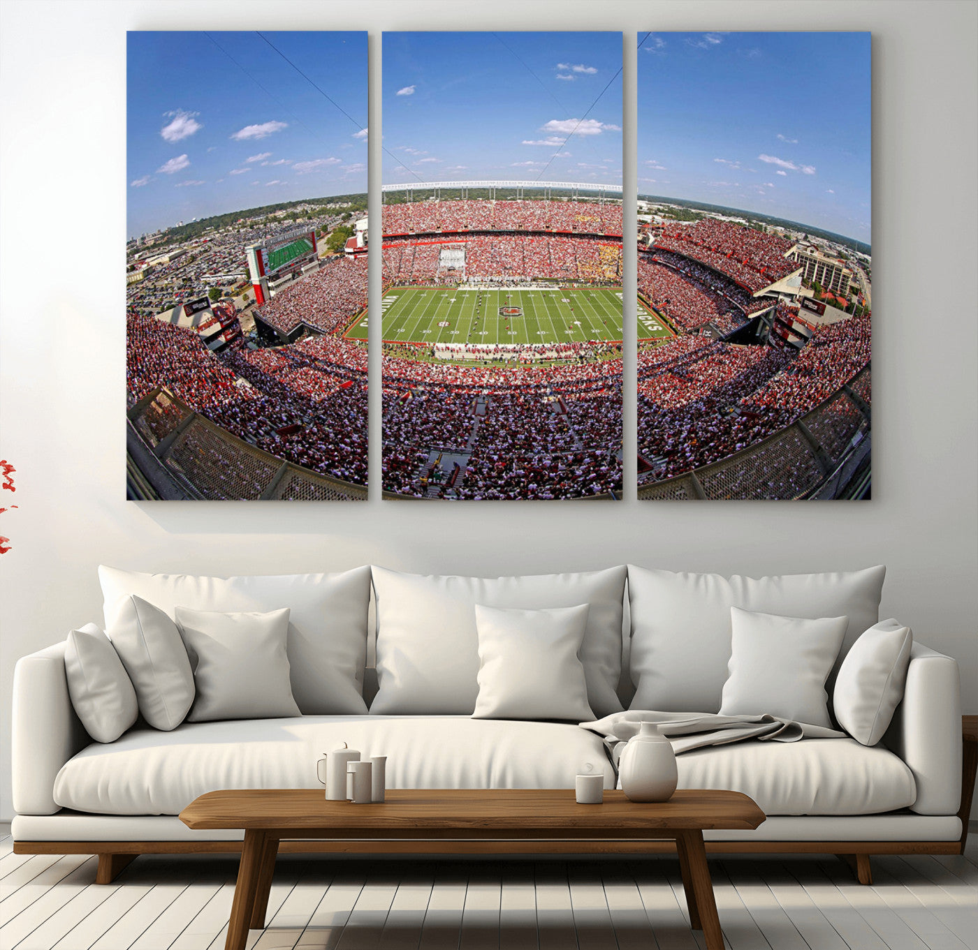 29492070-MGV-CV-48X32-3P - William Brice Stadium Wall Art Canvas Print – Stadium Crowd Sports Field Outdoor Event Football Game Artwork for Home Office