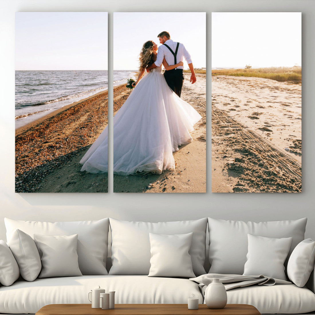 Personalized Custom Photo Wall Art Canvas Print, Unique Picture Design 3 Panel Set