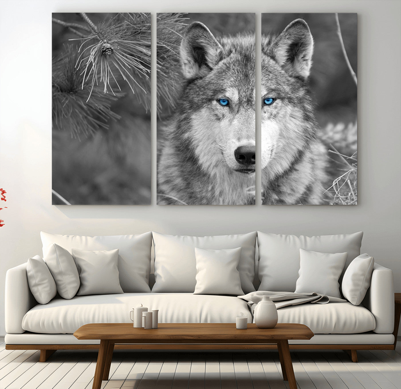 94795-MGV-CV-36X24-Wild Wolf Blue Eye Wall Art Canvas Print