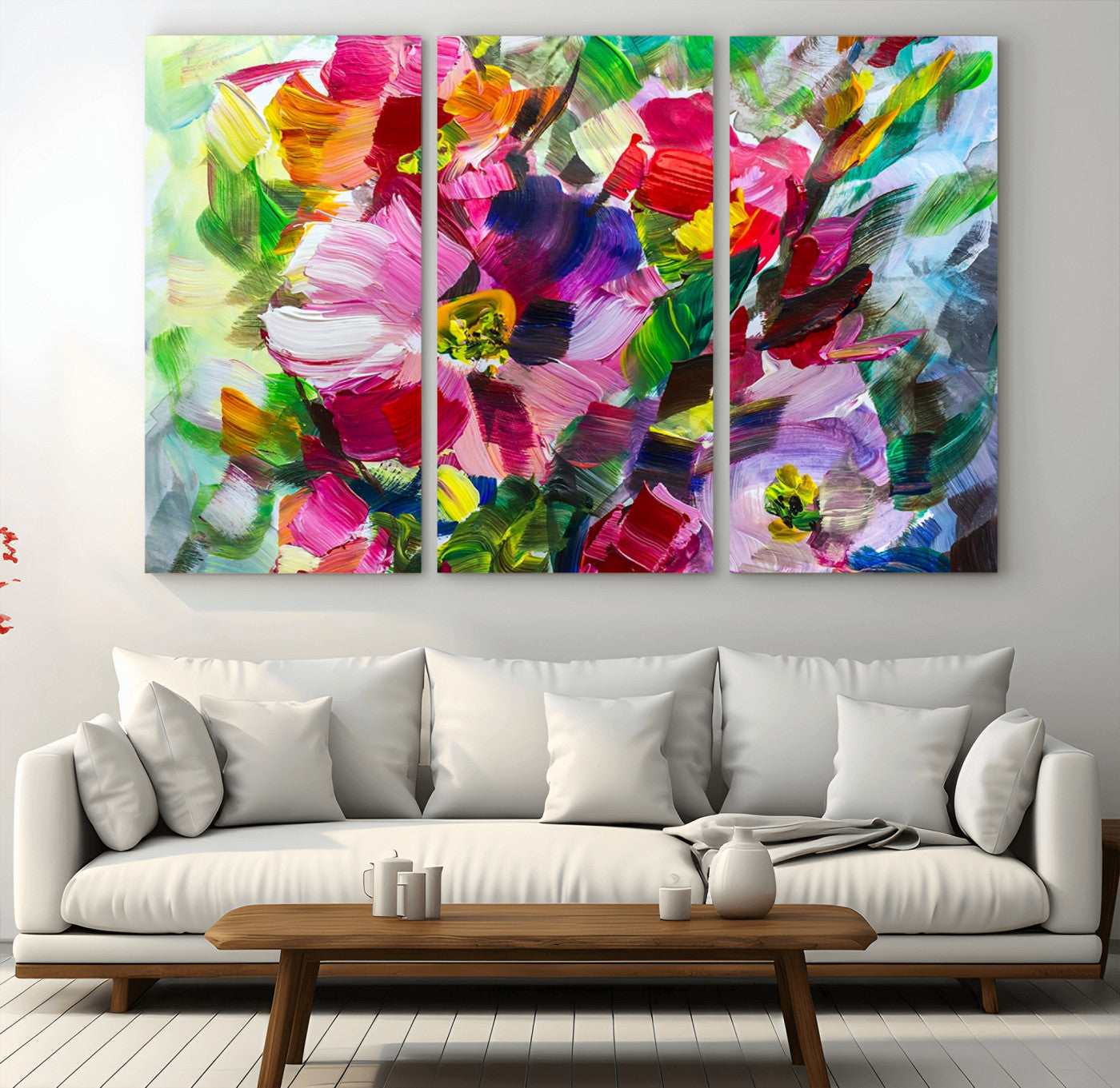 75768-MGV-CV-48X32-3P-Oil Flower Abstract Canvas Print