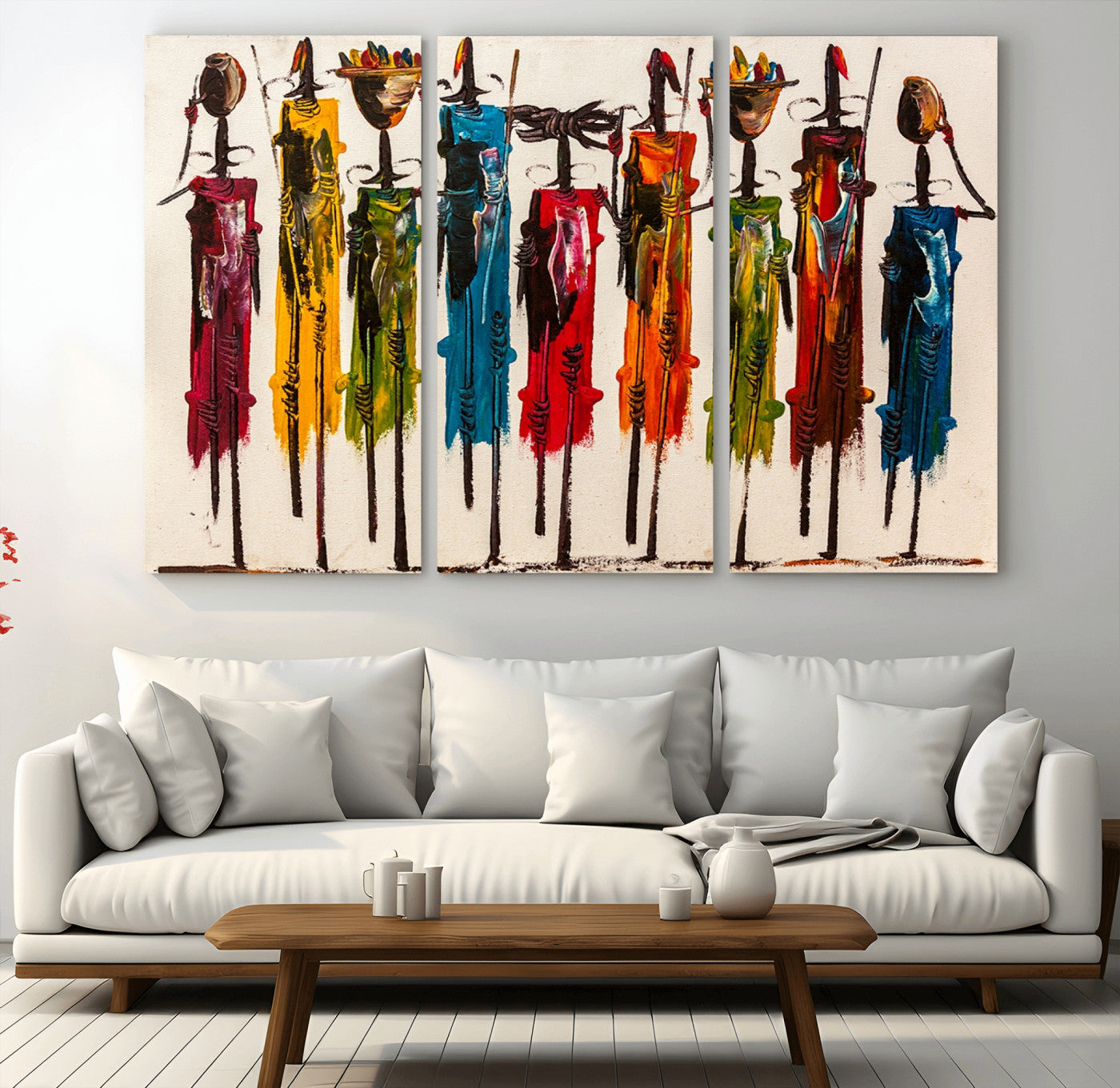 MGV-CV-48X32-3P - Abstract African Women Wall Art Canvas Print