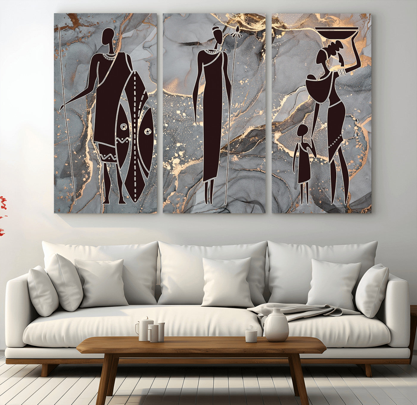 81756-MGV-CV-48X32-3P-African American Wall Art African Women Painting Canvas Print