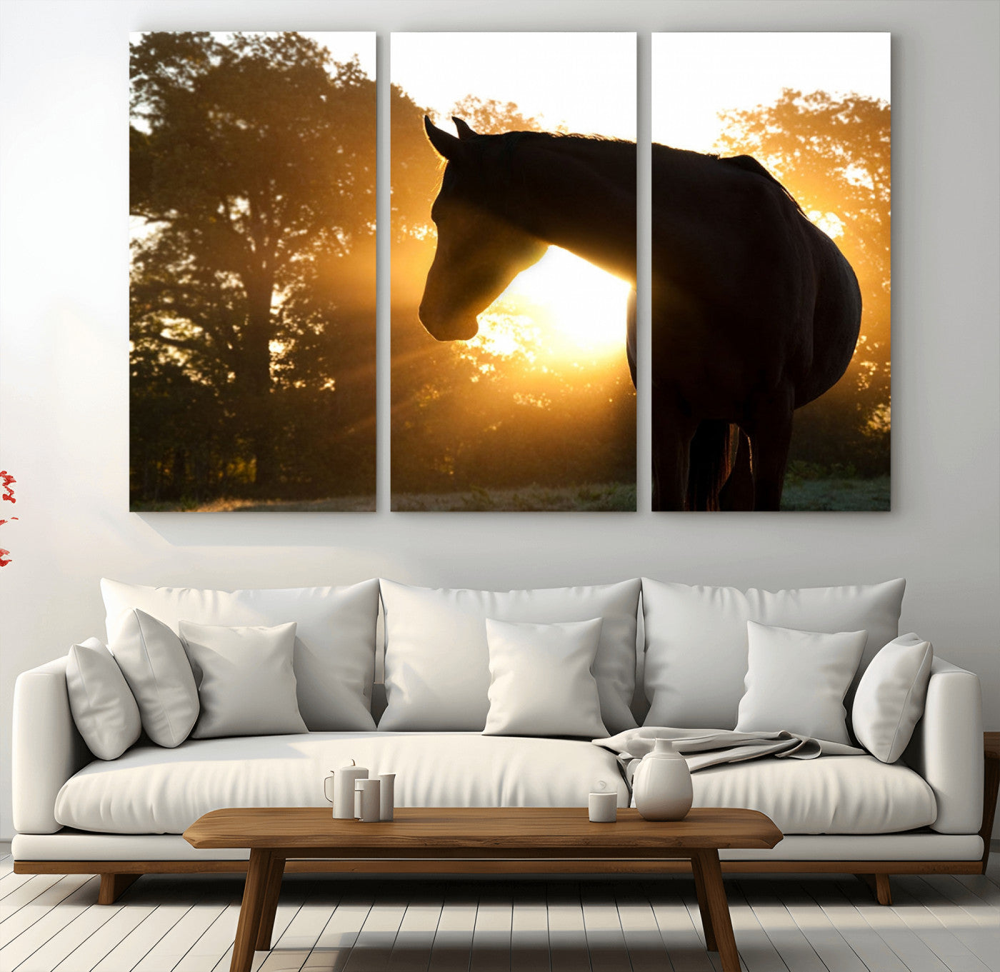 65224-MGV-CV-48X32-3P-Horse at Sunset Wall Art Animal Canvas Print