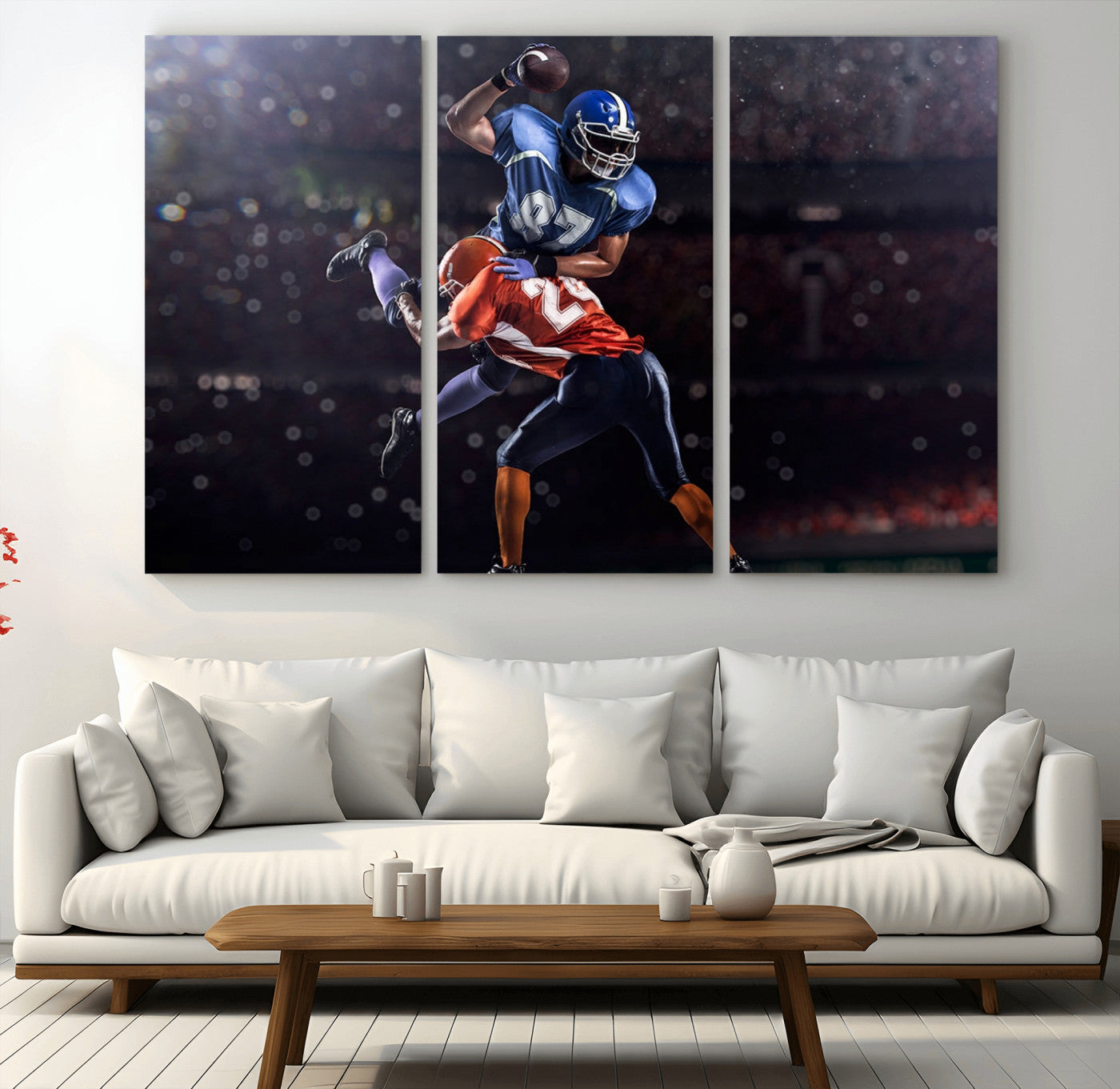 76491-MGV-CV-36X24-American Football Wall Art Canvas Print, Stadium Sport Wall Art Print
