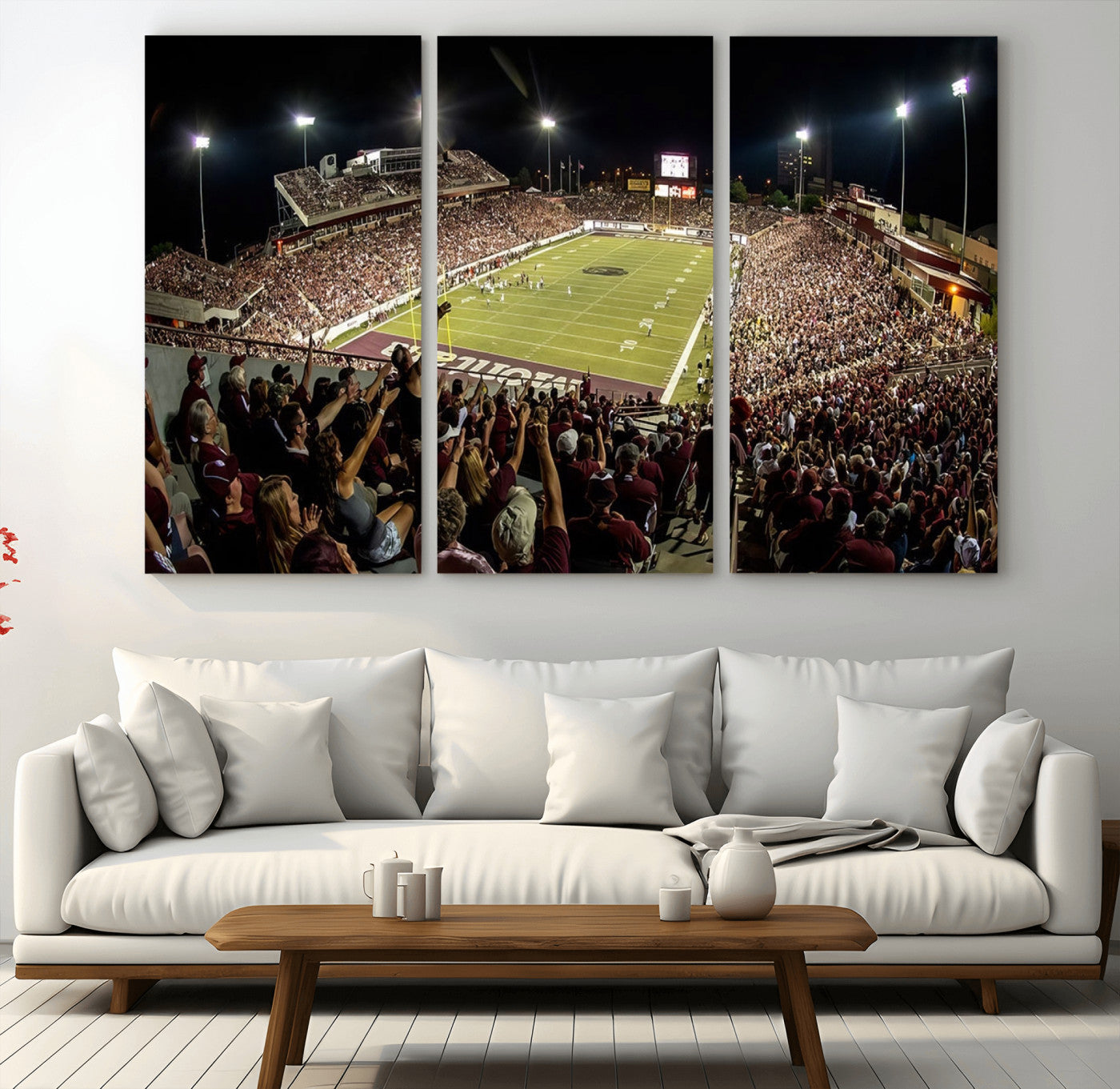 94126-MGV-CV-36X24-Washington-Grizzly Stadium Canvas Wall Art – Exciting Game Night Atmosphere Captured in Panoramic