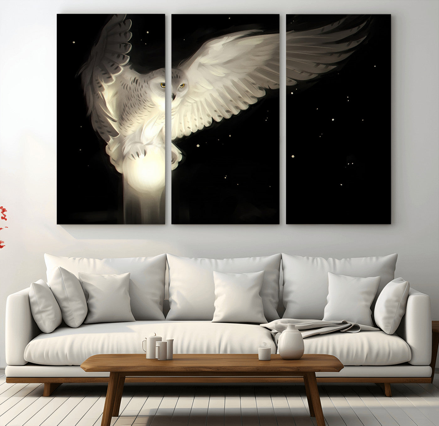 MGV-CV-48X32-3P - Night Owl Art -  Illuminating the Darkness – Unique Animal-Inspired Wall Art for Modern Decor |