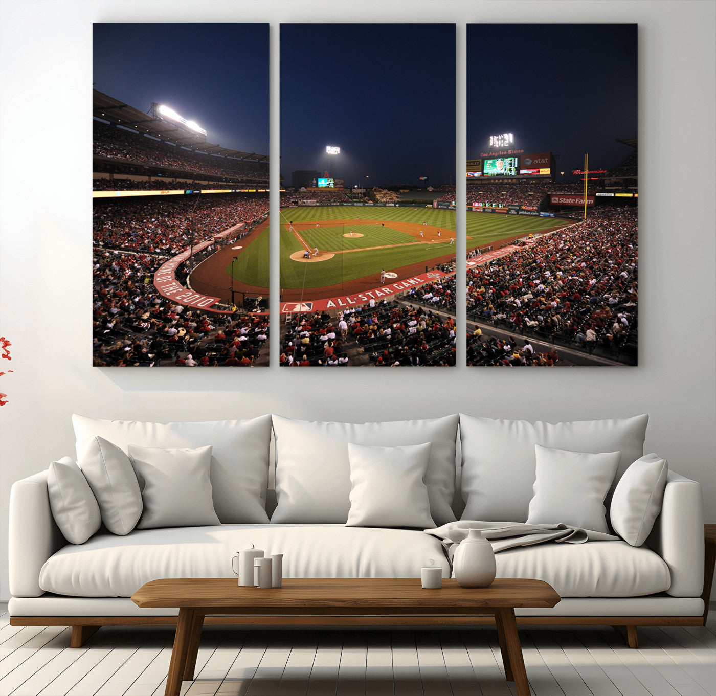 MGV-CV-48X32-3P - Los Angeles Angels Baseball Team Print - Anaheim Angel Stadium Wall Art Canvas Print