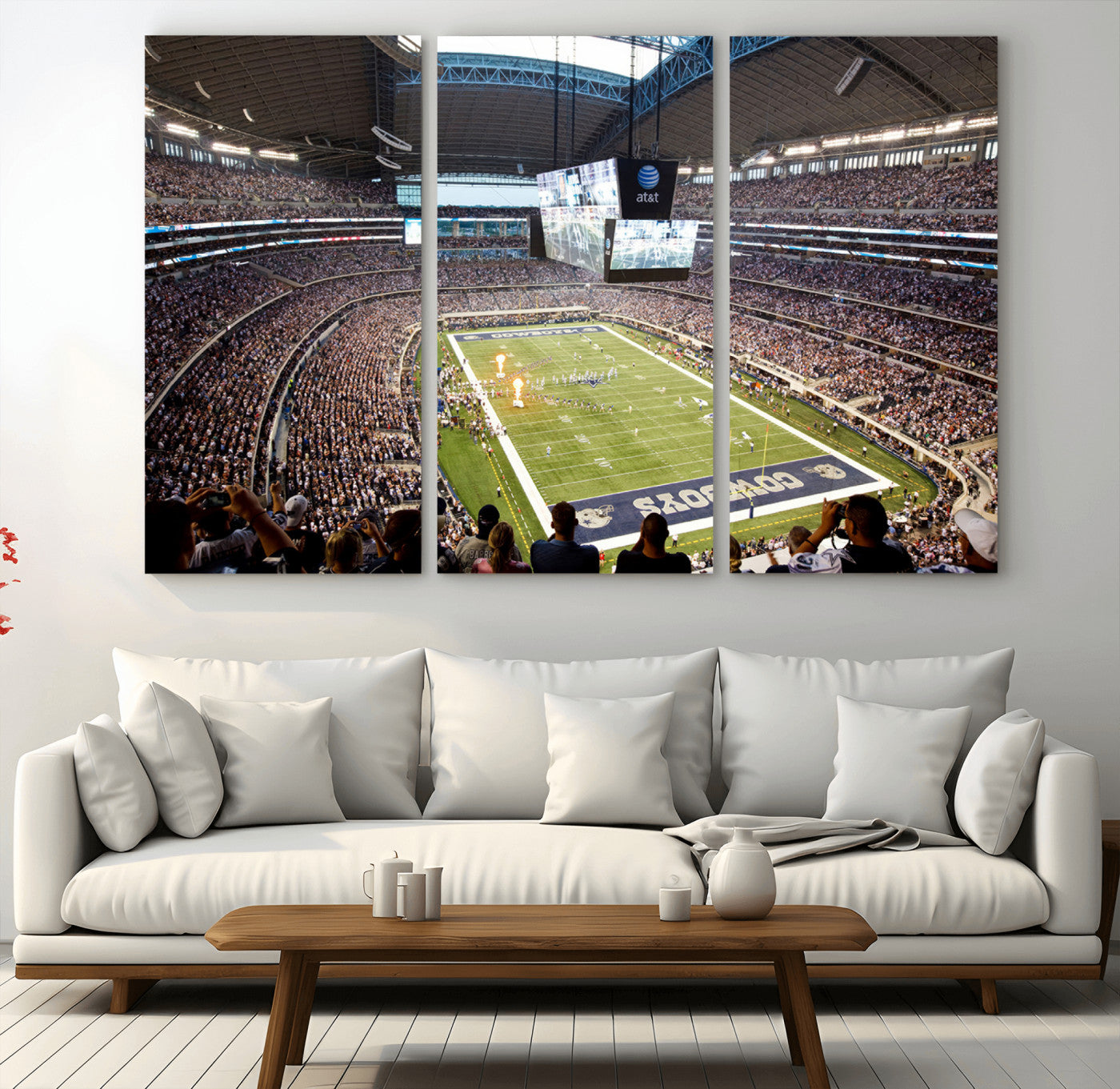MGV-CV-48X32-3P - Dallas Cowboys Football Team Print - Arlington AT&T Stadium Wall Art Canvas Print