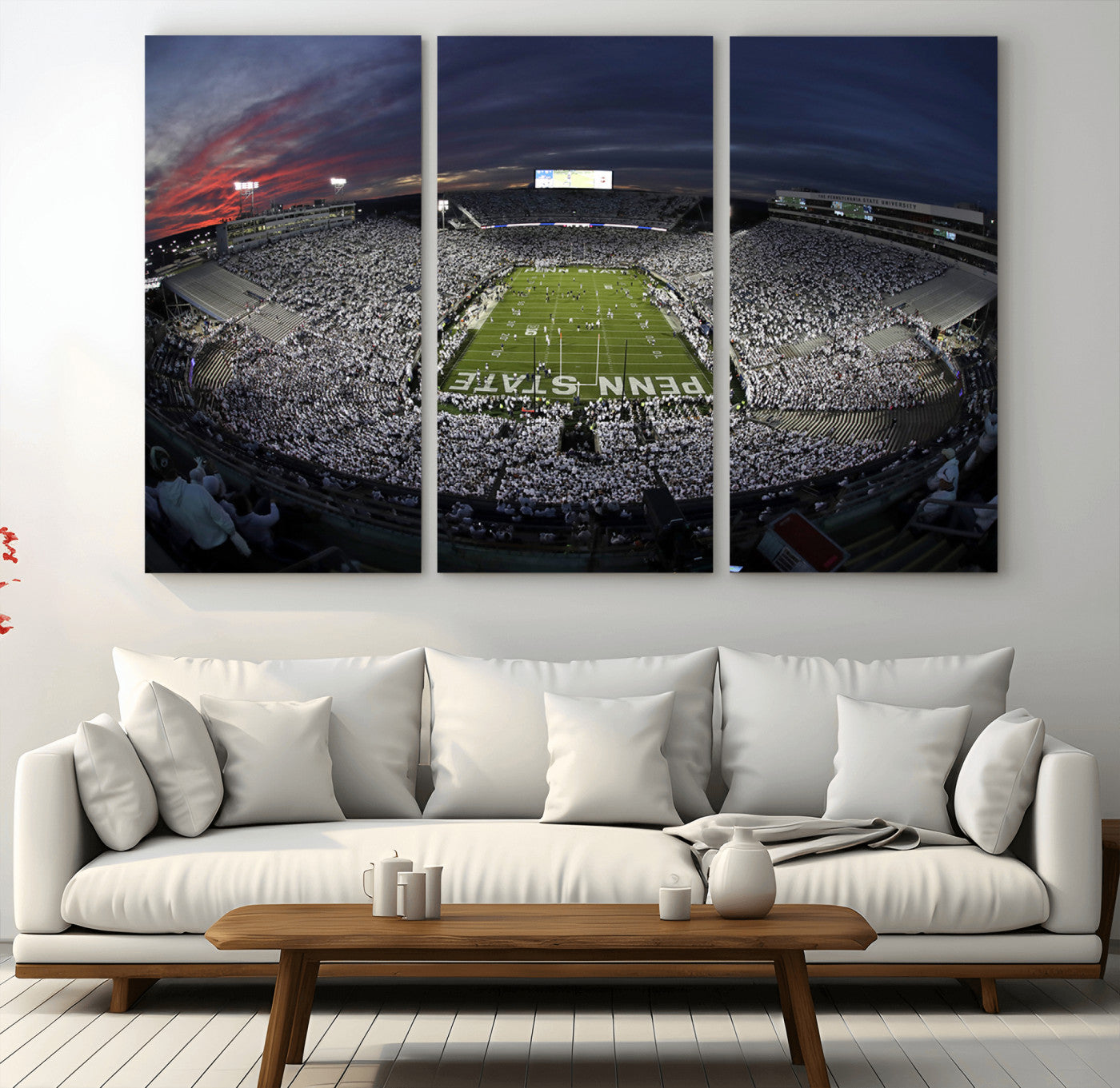 MGV-CV-48X32-3P - Penn State University Nittany Lions Football Team Print - University Park Beaver Stadium Wall Art