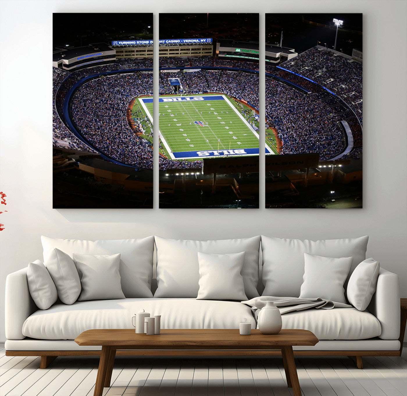 MGV-CV-48X32-3P - Buffalo Bills NFL Football Team Print - Highmark Stadium Wall Art Canvas Print