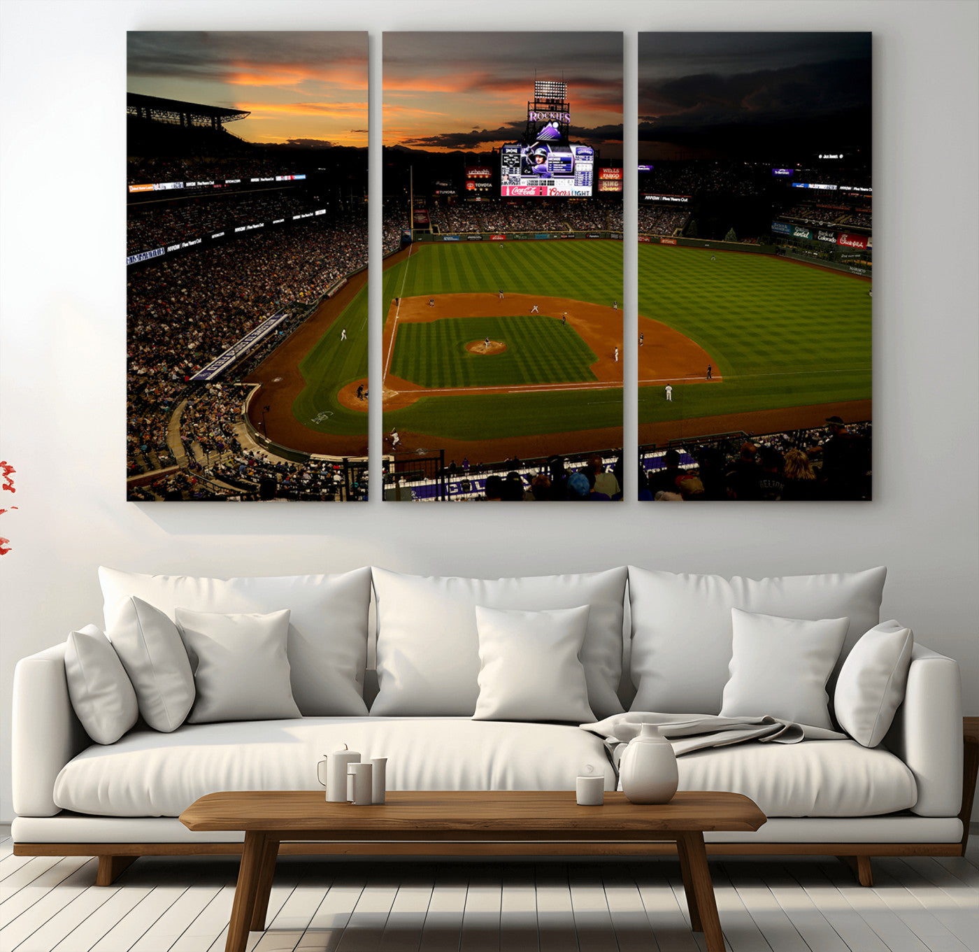 MGV-CV-48X32-3P - Colorado Rockies Coors Field Wall Art Canvas Print - MLB Baseball Stadium