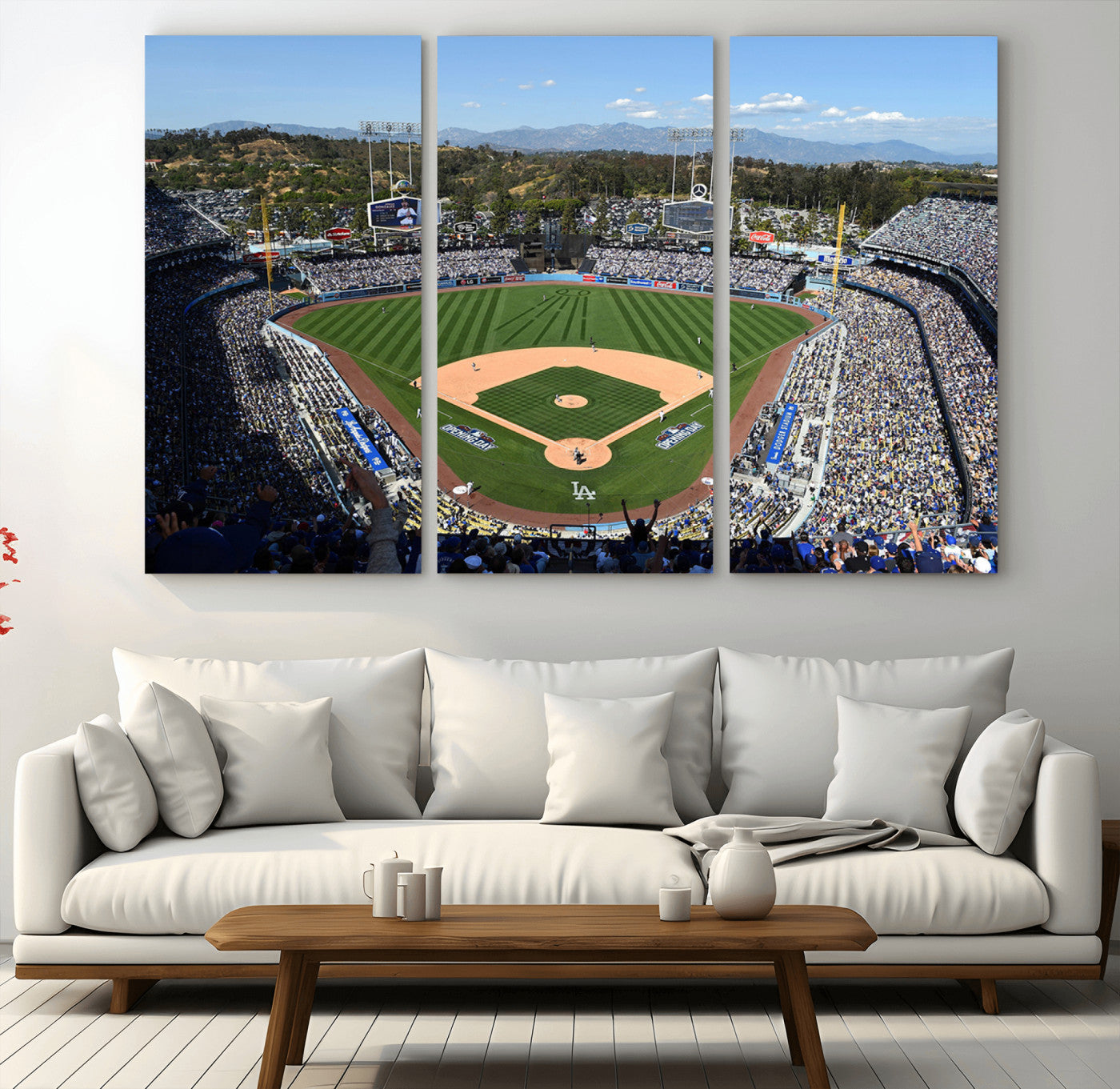20436-MGV-CV-36X24-Los Angeles Dodgers Dodger Stadium Wall Art Canvas Print - MLB Baseball Stadium Wall Art Canvas