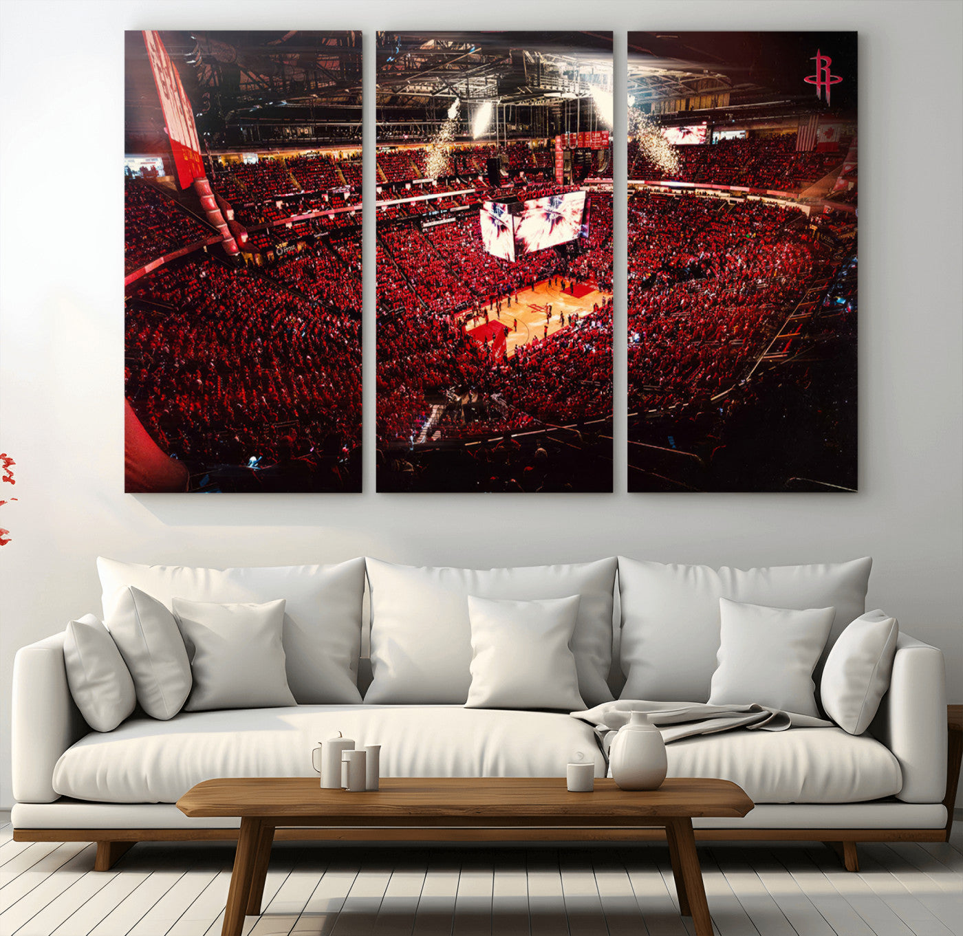 91527-MGV-CV-36X24-Houston Rockets Basketball Team Print Canvas- Houston Toyota Center Stadium Wall Art Canvas Print