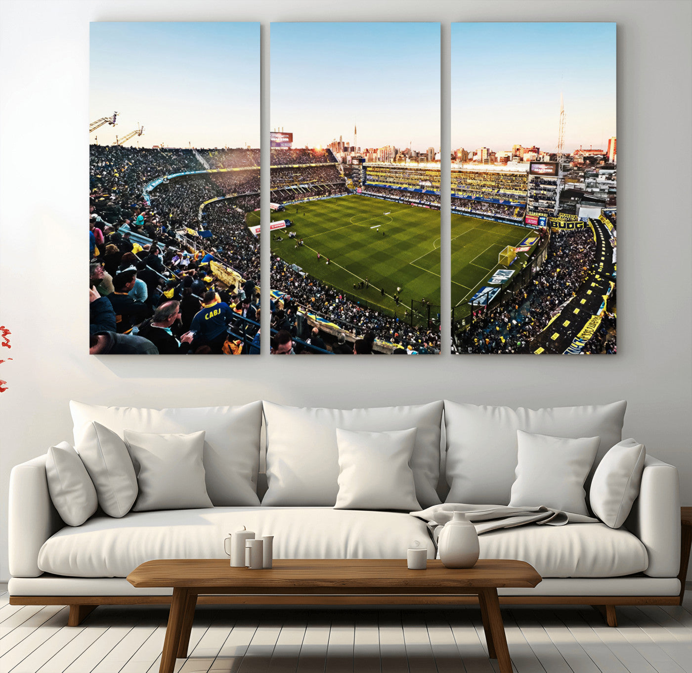 MGV-CV-48X32-3P - Boca Juniors Soccer Team Print - Buenos Aires Bombonera Stadium Wall Art Canvas Print