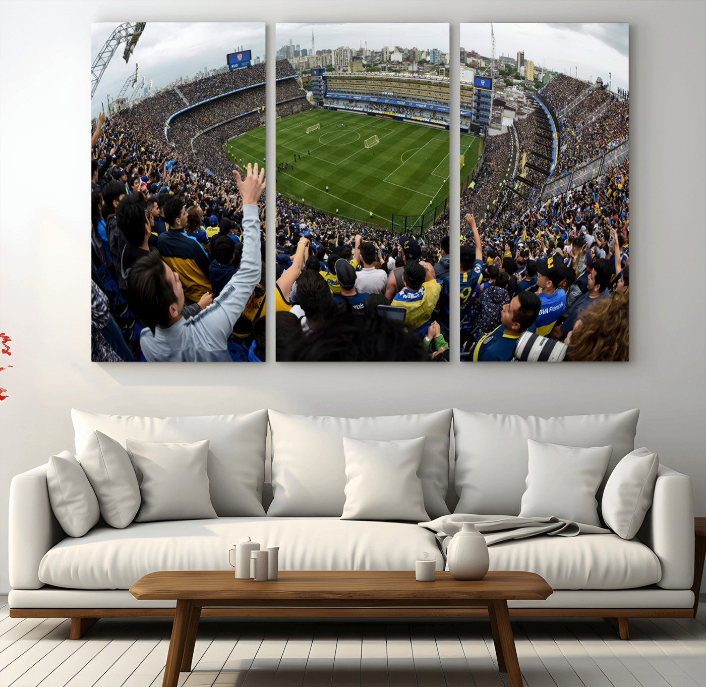 MGV-CV-48X32-3P - Boca Juniors Soccer Team Print - Buenos Aires Bombonera Stadium Wall Art Canvas Print