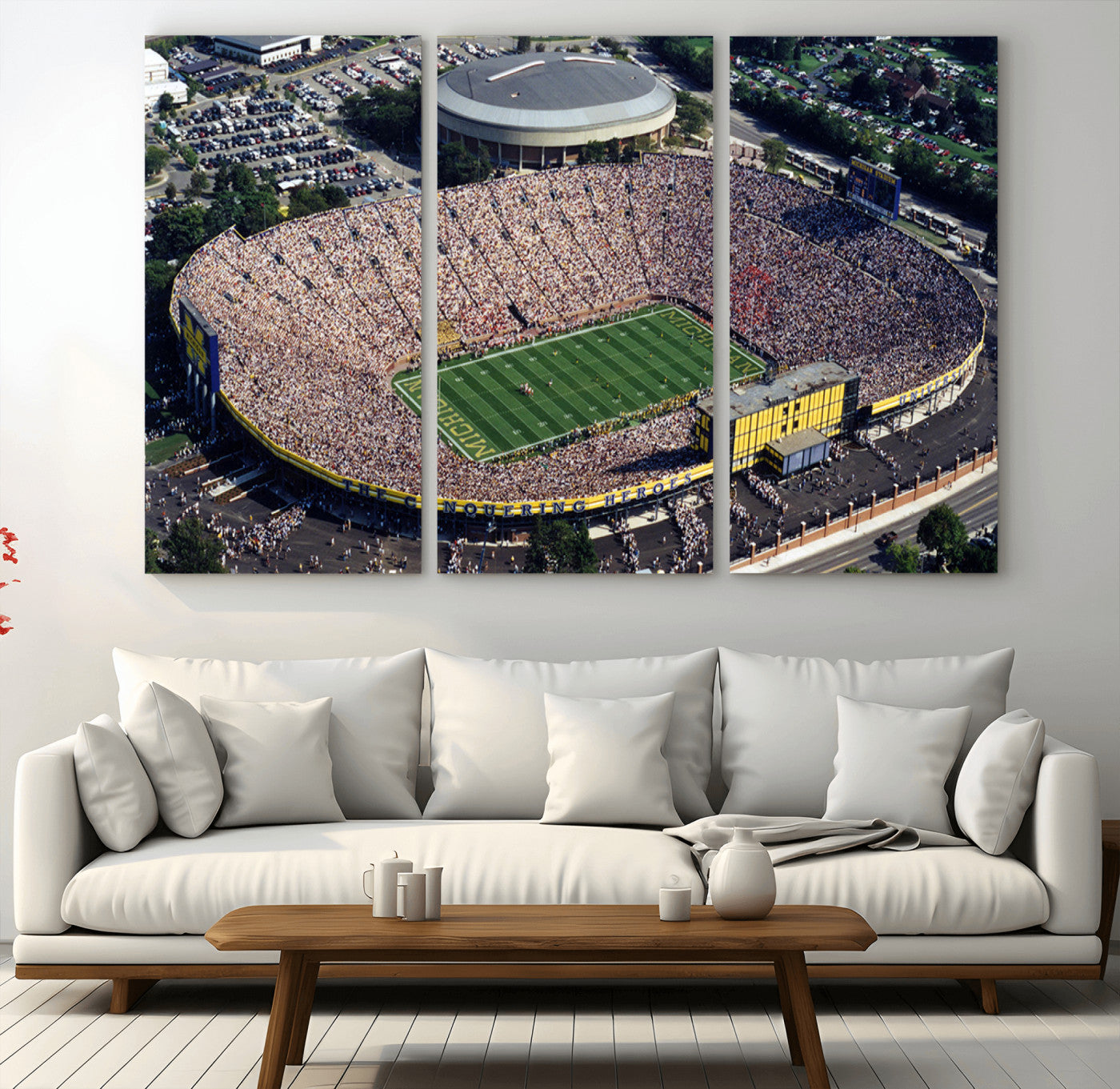 MGV-CV-48X32-3P - Michigan Wolverines Football Team Print - Ann Arbor Michigan Stadium Print, Michigan Wolverines