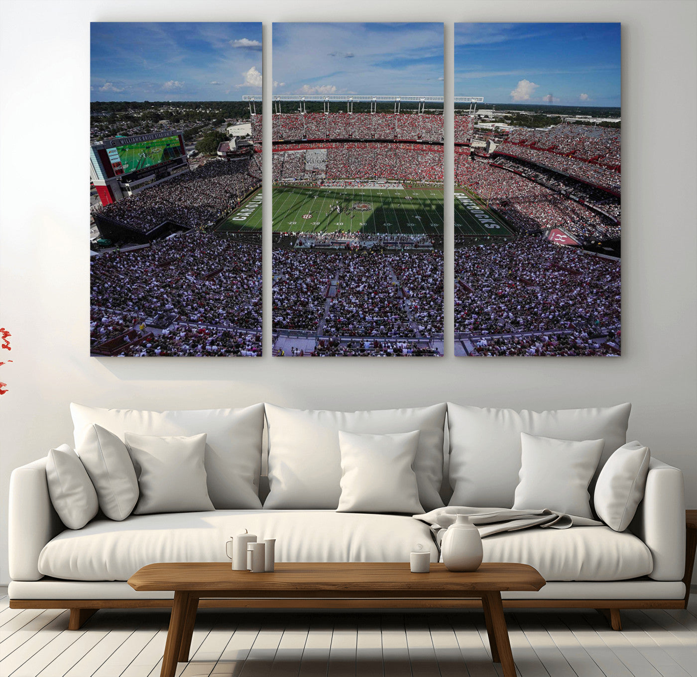 83382-MGV-CV-36X24-South Carolina Gamecocks Football Team Print - Columbia Williams-Brice Stadium Wall Art Canvas Print