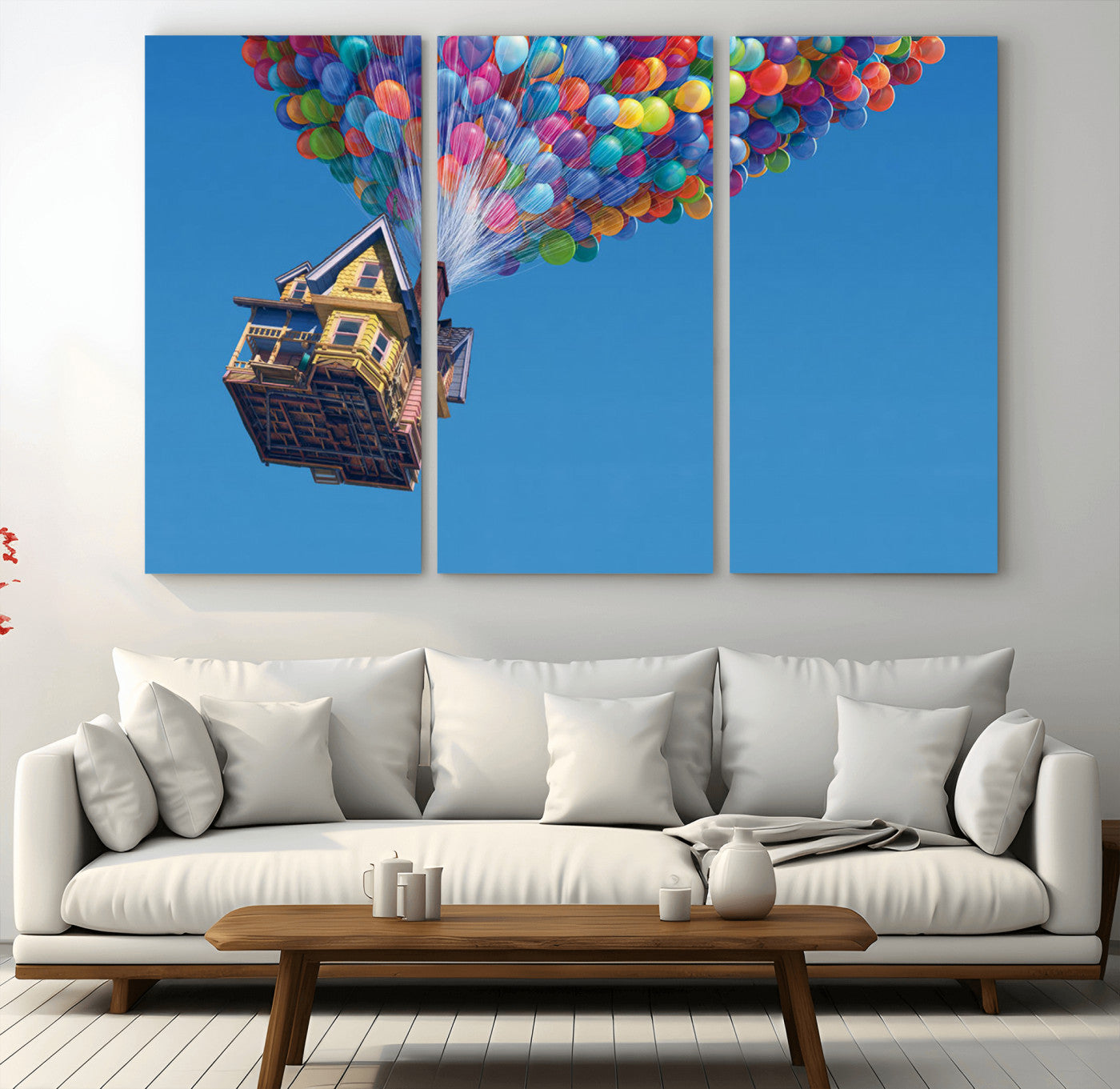 MGV-CV-48X32-3P - Carl Fredricksen, Up Movie Wall Art, Balloons Wall Art, Air Balloons for Kids Room Print