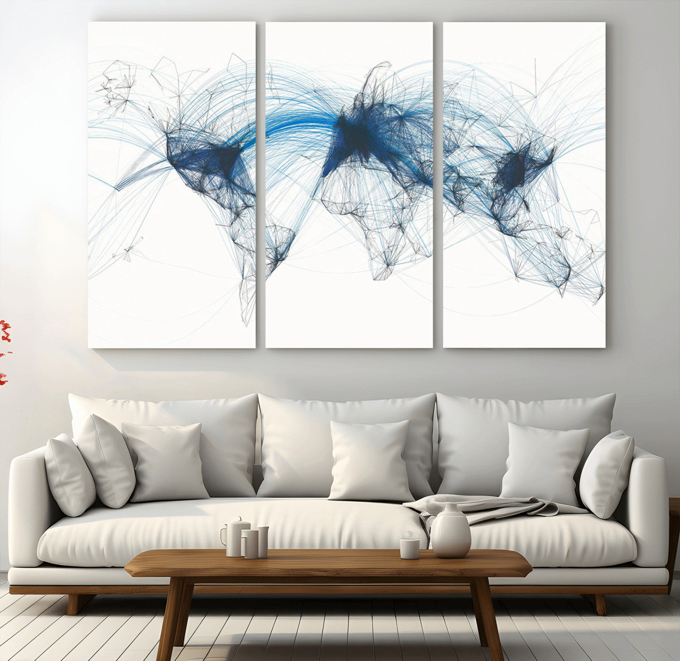 MGV-CV-48X32-3P - Push Pin World Map Canvas Print – Framed Wall Art for Couples to Track Their Travels – Anniversary