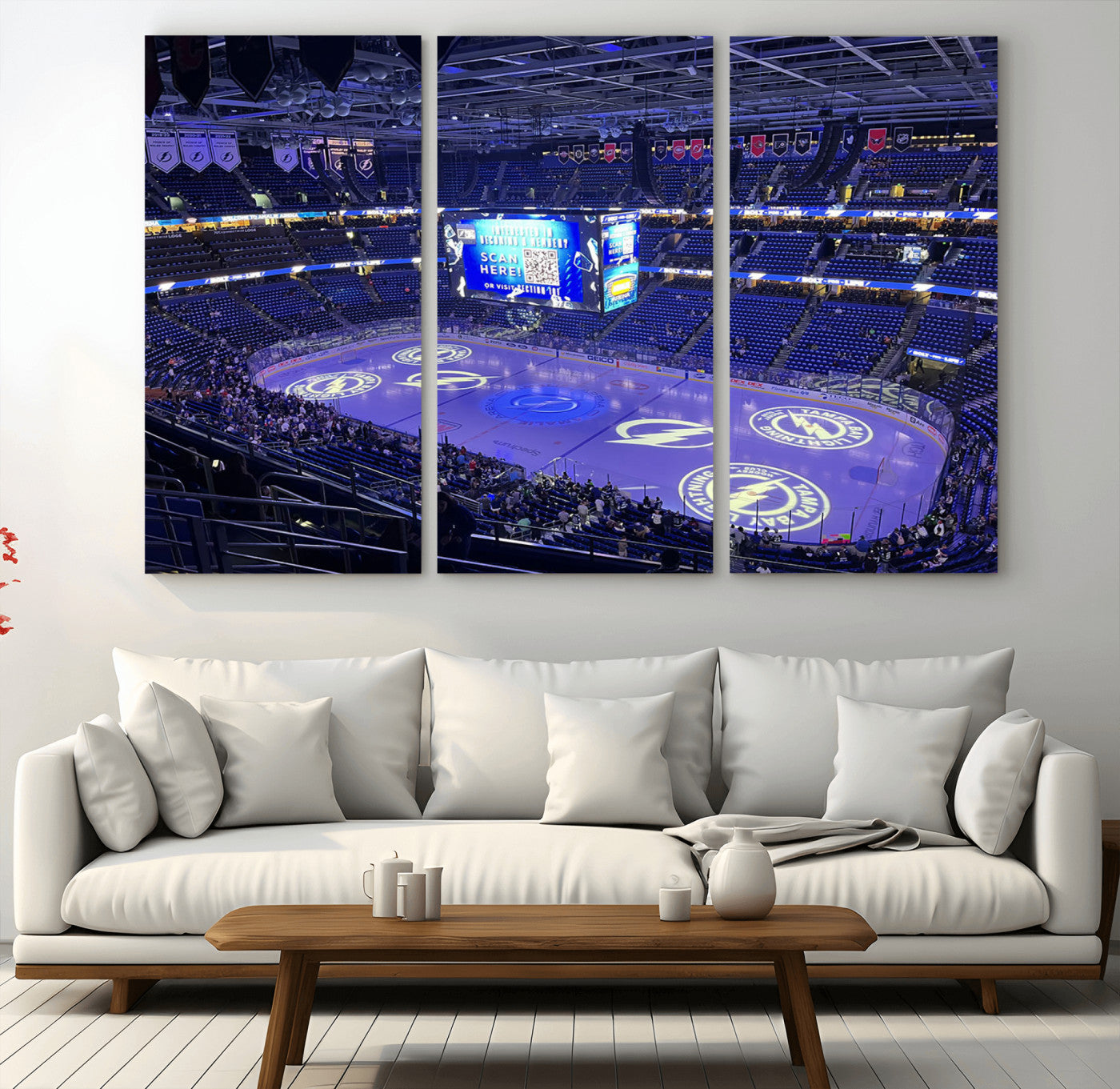 43392-MGV-CV-36X24-Amalie Arena Florida Wall Art Canvas Print - NHL Hockey Stadium Print Wall Art