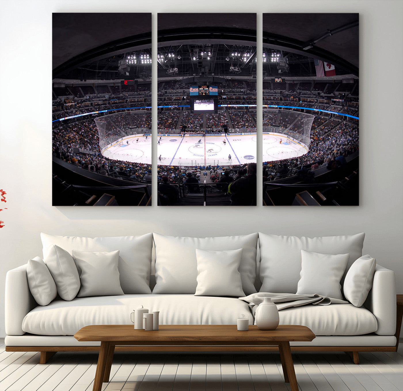 MGV-CV-48X32-3P - Ball Arena Denver Colorado Avalanche Hockey Team Wall Art Canvas Print - Denver Ice Hockey Stadium