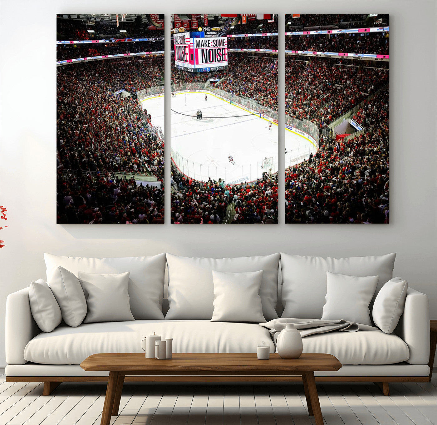 73950-MGV-CV-36X24-PNC Arena Raleigh North Carolina Hurricanes Hockey Stadium Wall Art Canvas, North Carolina