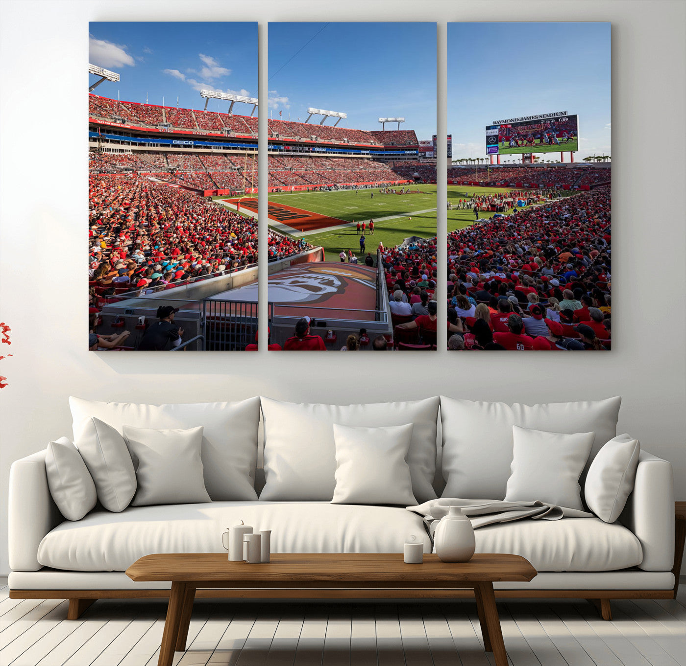 MGV-CV-48X32-3P - Florida Tampa Raymond James Stadium Wall Art Canvas Print - NFL Football Stadium Print