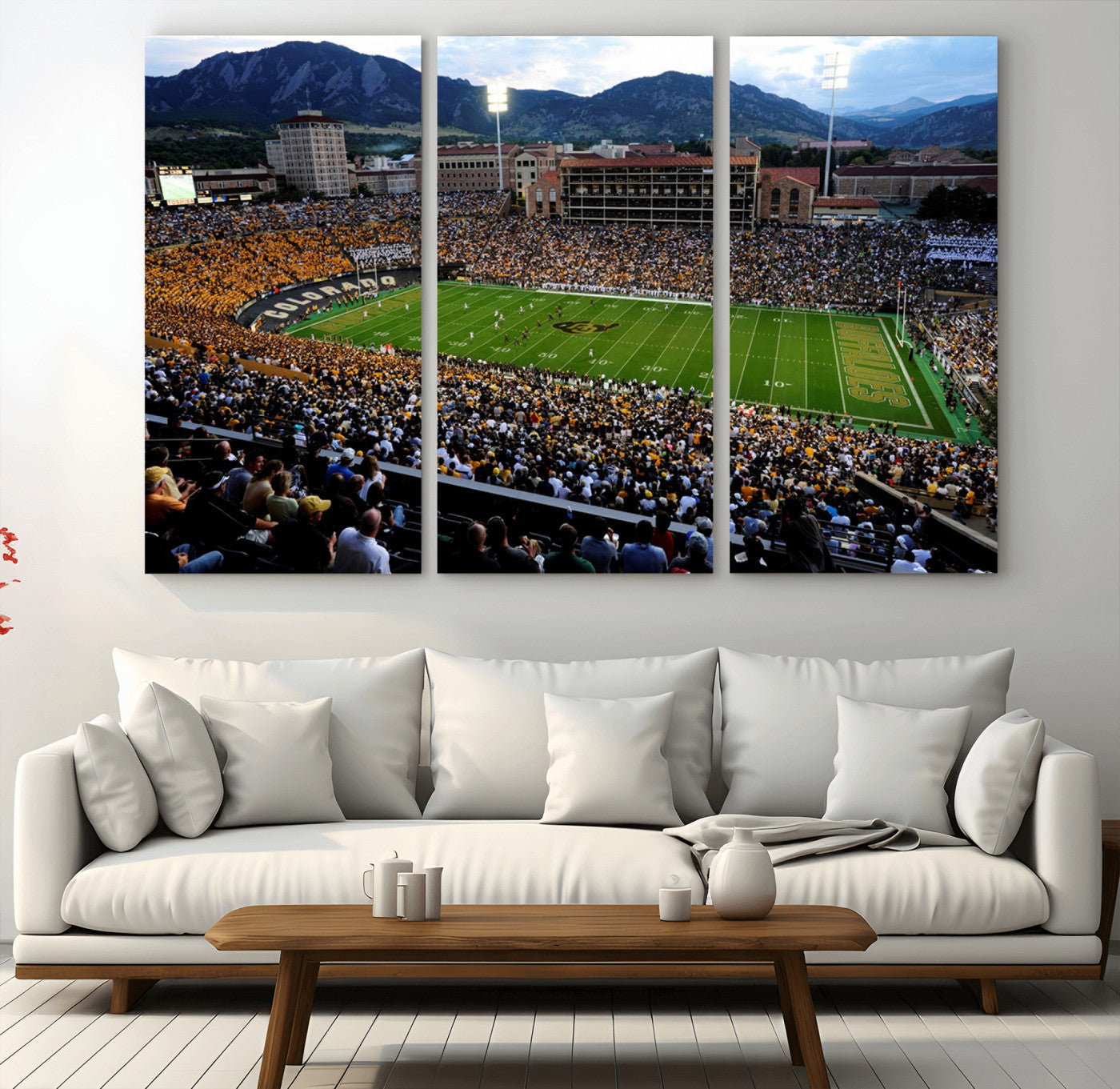 MGV-CV-48X32-3P - Colorado Buffaloes Canvas Print - Boulder Folsom Field Stadium Wall Art Canvas Print, Football Print