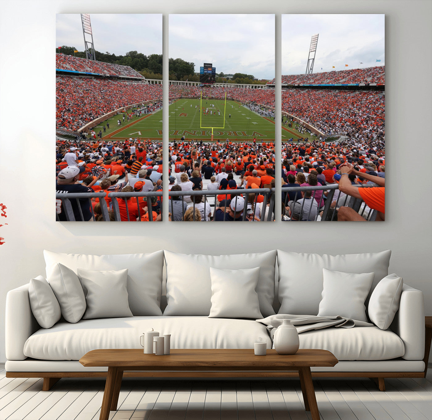 63606-MGV-CV-80X40-5P-Virginia Cavaliers Football Team Print - Charlottesville Scott Stadium Print Wall Art Canvas