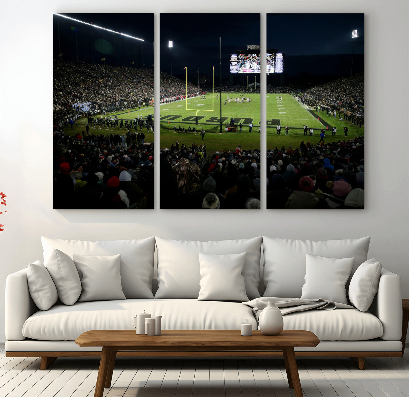 MGV-CV-48X32-3P - Purdue Boilermakers Football Team Print - West Lafayette Ross–Ade Stadium Wall Art Canvas Print