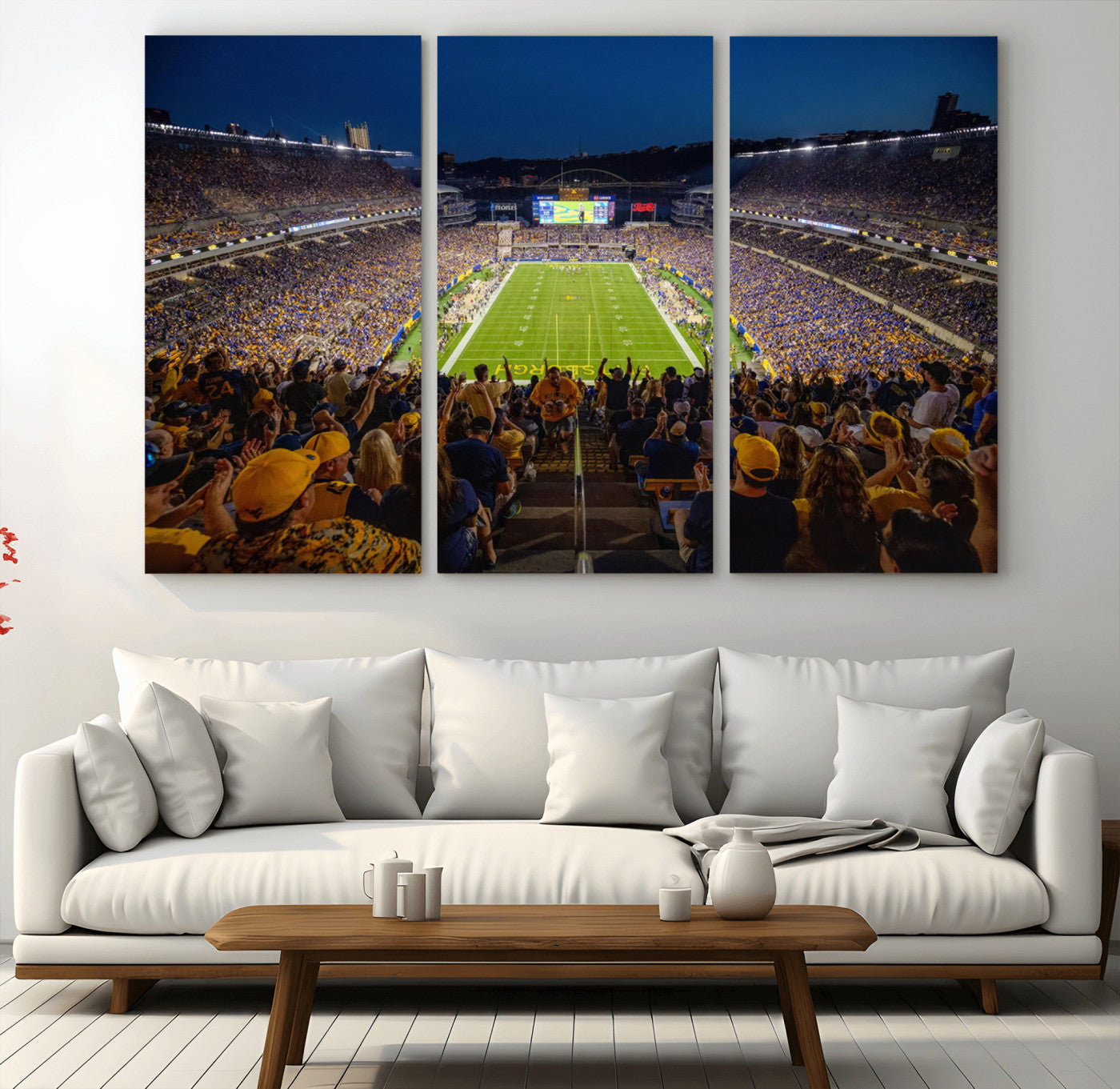 MGV-CV-48X32-3P - Pittsburgh Panthers Football Team Print - Pittsburgh Acrisure Stadium Wall Art Canvas Print