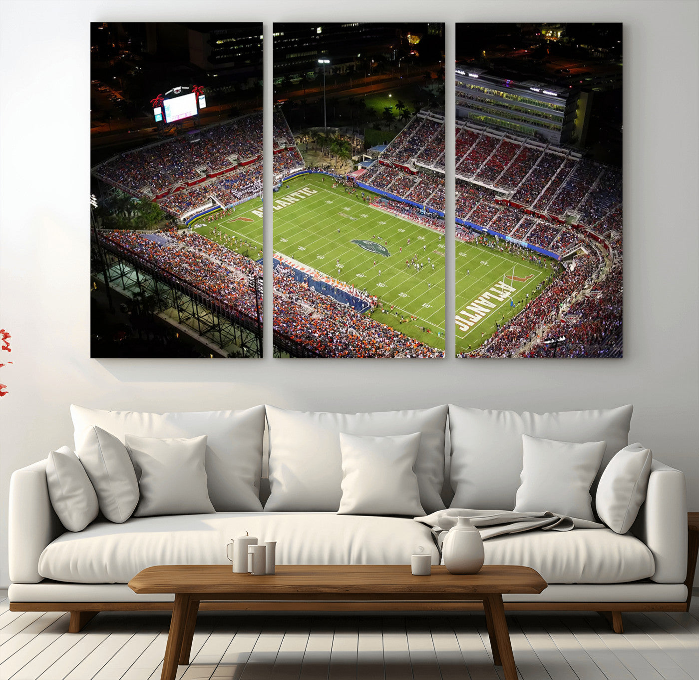 MGV-CV-48X32-3P - Florida Atlantic University Owls Canvas Print, Football Team Print - Boca Raton FAU Stadium Wall Art