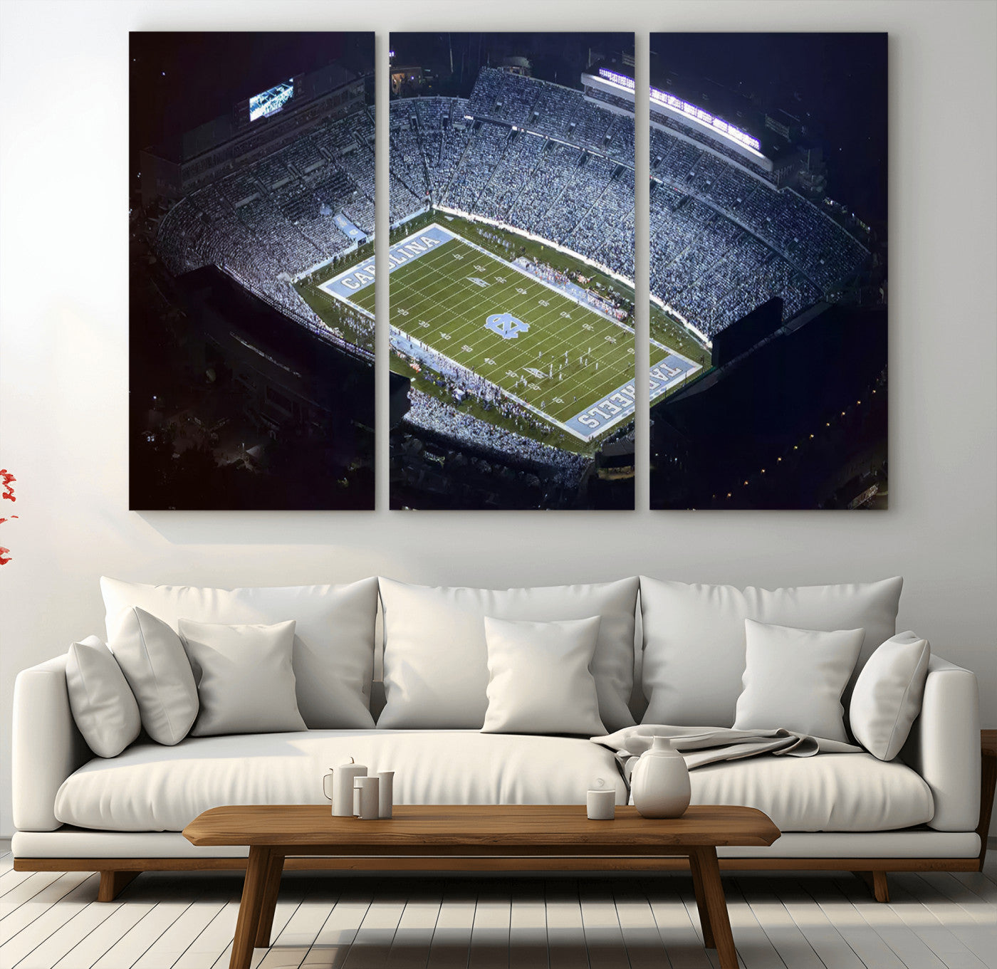 88375-MGV-CV-36X24-University of North Carolina Tar Heels Football Team Print - Chapel Hill Kenan Memorial Stadium