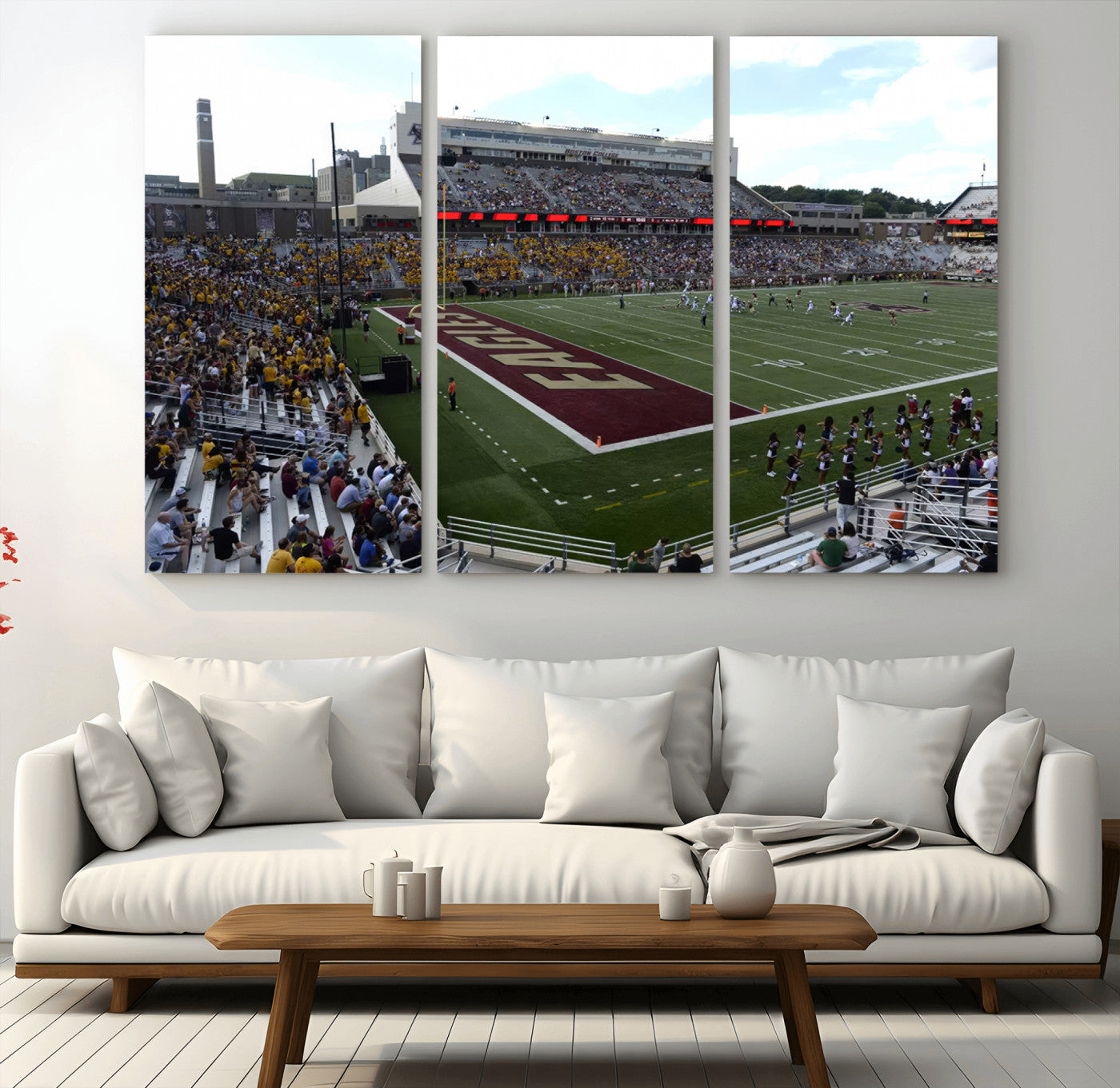 MGV-CV-48X32-3P - Boston College Eagles Football Team Print - Boston Alumni Stadium Wall Art Canvas Print