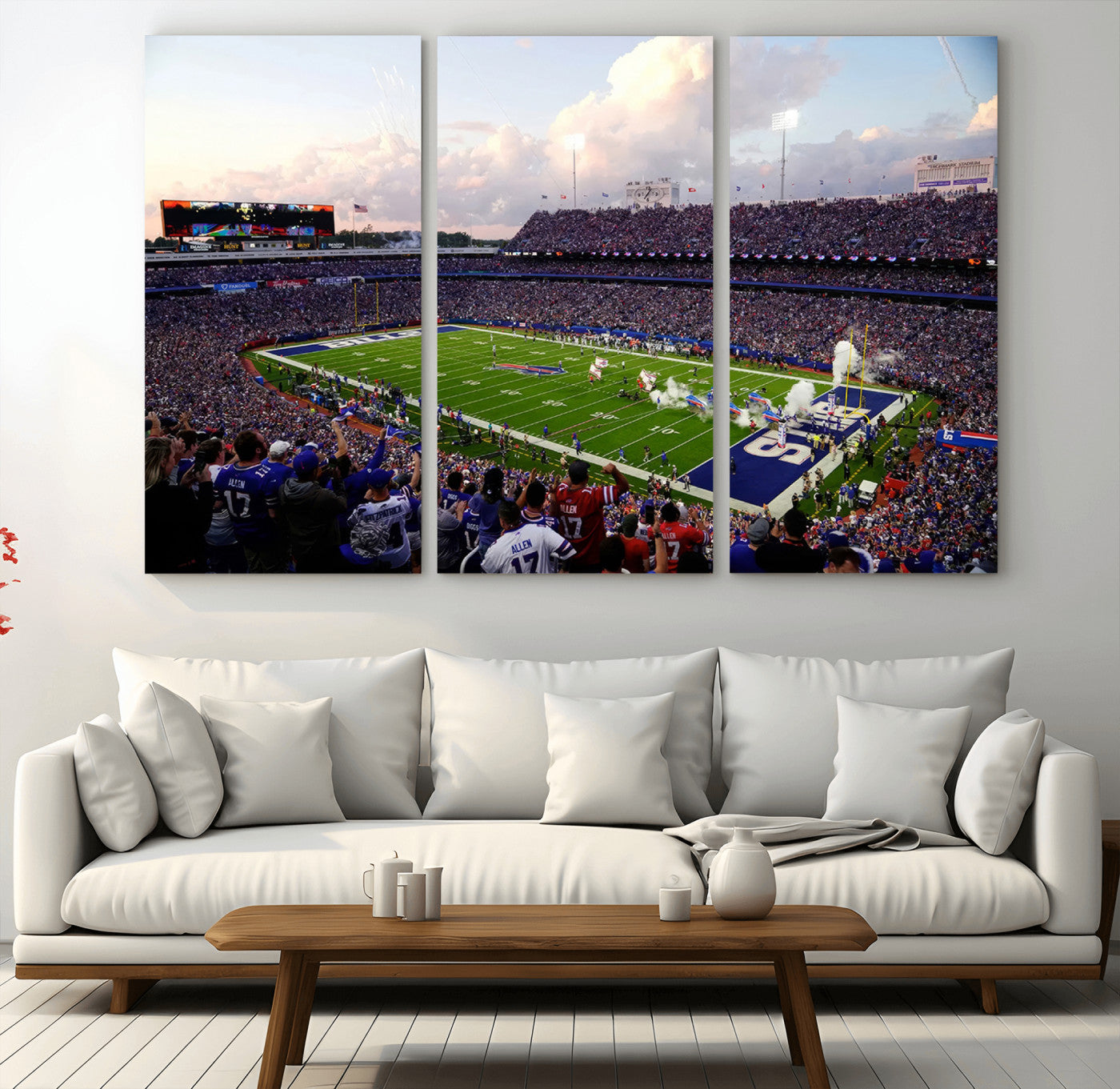 MGV-CV-48X32-3P - Buffalo Bills Football Team Print - Buffalo Highmark Stadium Wall Art Canvas Print