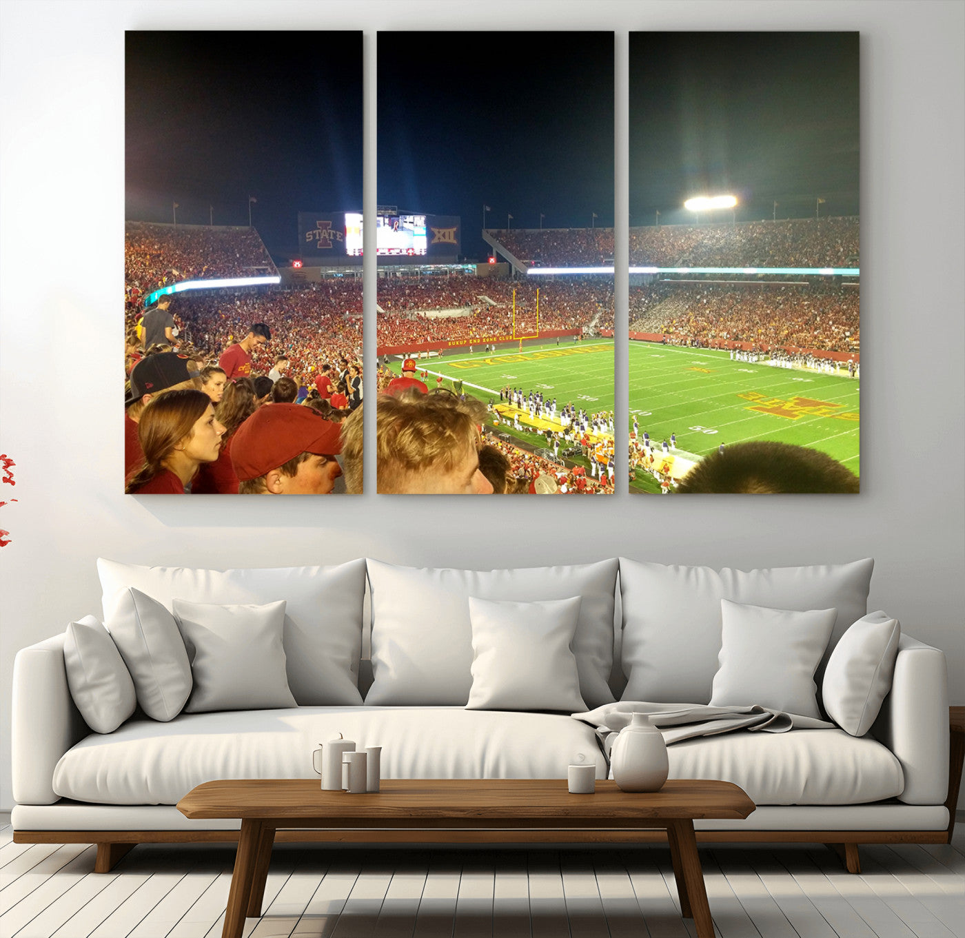 94319-MGV-CV-36X24-Iowa State University Cyclones Art Print, Football Team Print - Jack Trice Stadium Ames Wall Art