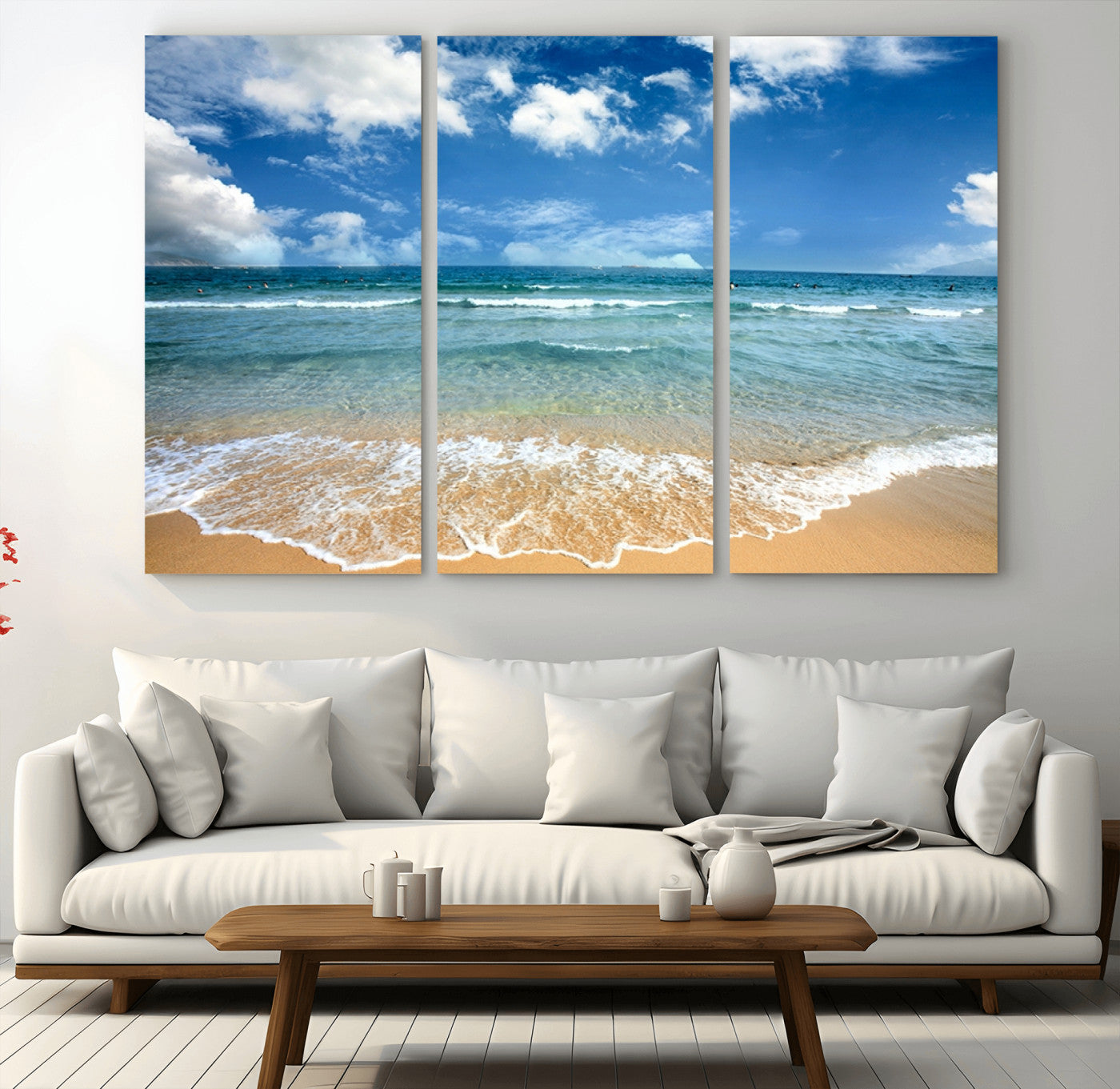 MGV-CV-48X32-3P - Sea View From the Beach Canvas Print