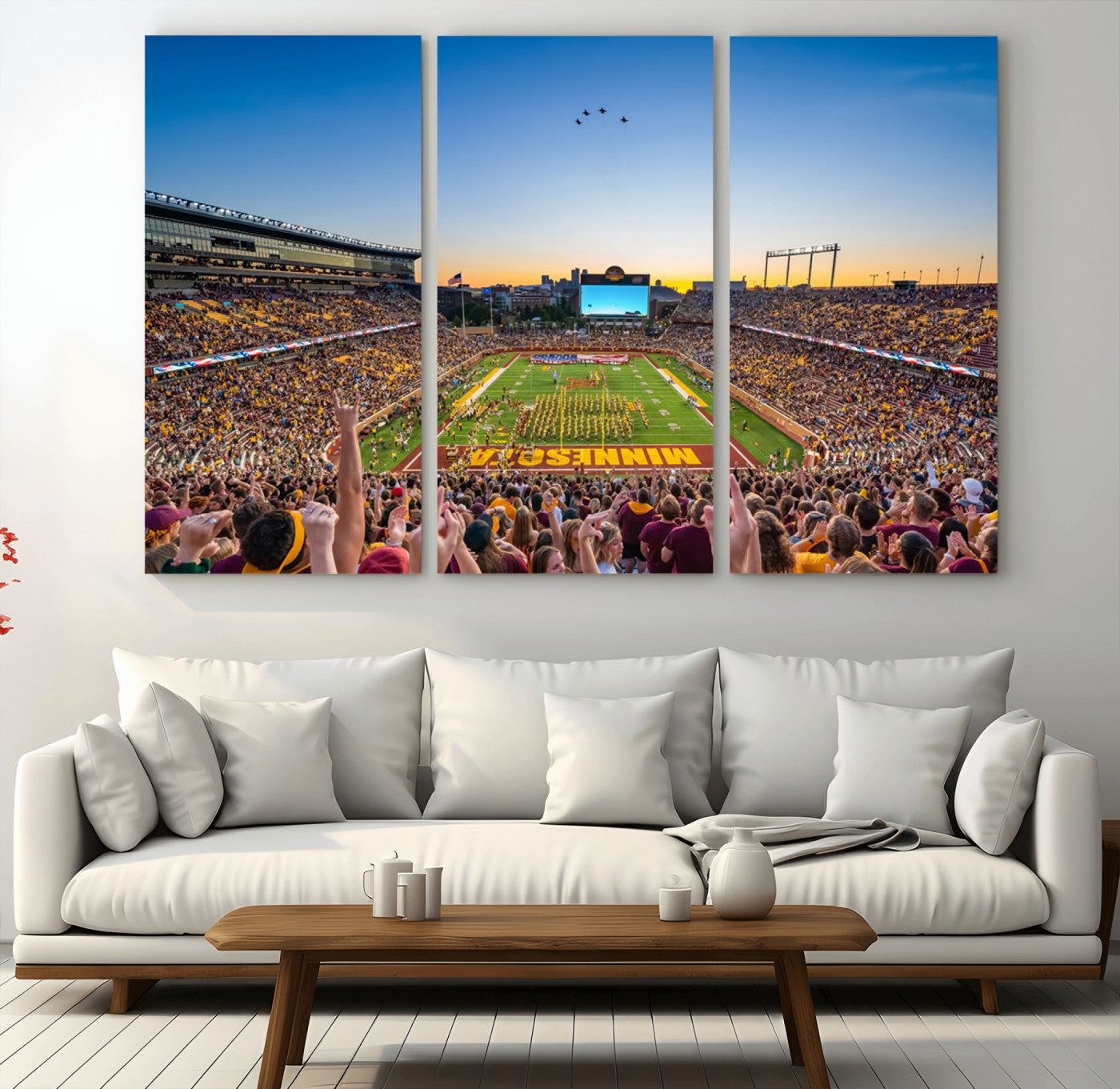 MGV-CV-48X32-3P - University of Minnesota Golden Gophers Art Print, Football Team Print - Minneapolis Huntington Bank