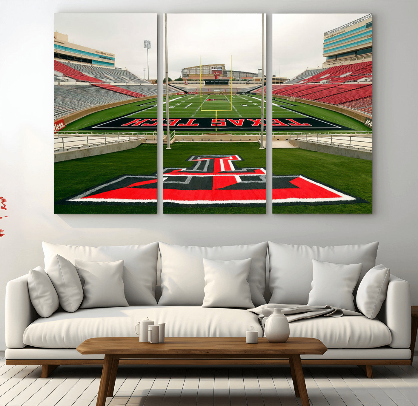 MGV-CV-48X32-3P - Texas Tech Red Raiders Football Team Print - Lubbock Jones AT&T Stadium Wall Art Canvas Print