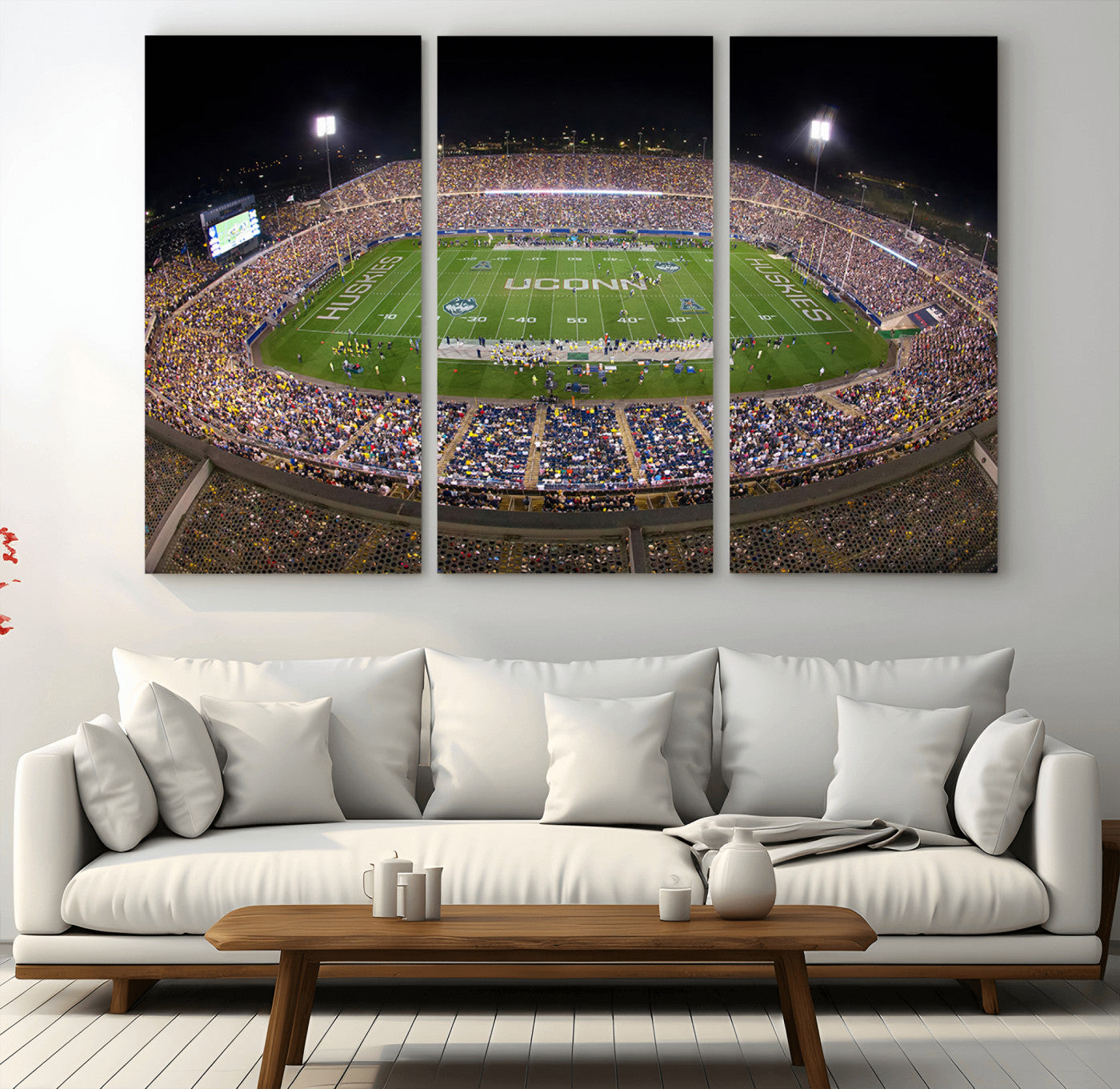 MGV-CV-48X32-3P - The University of Connecticut UCONN Huskies Football Team Print - East Hartford Pratt & Whitney