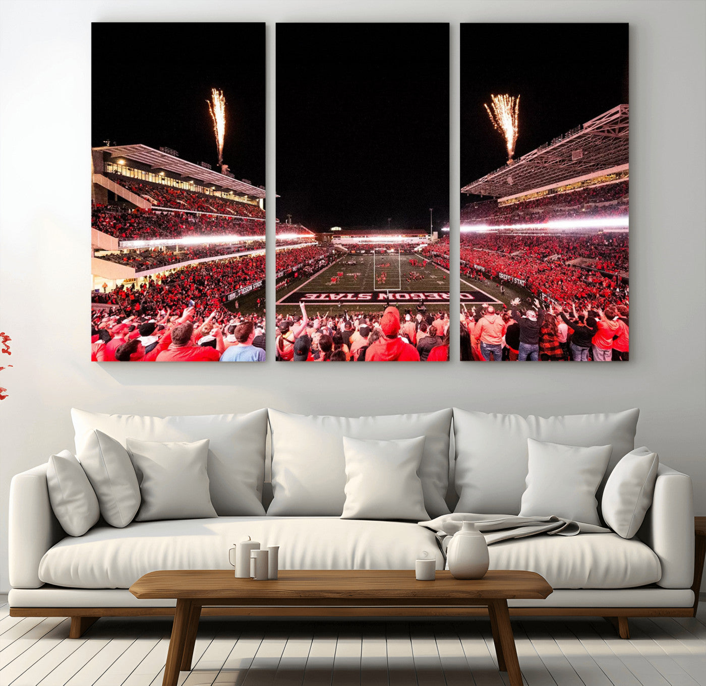 MGV-CV-48X32-3P - Oregon State Beavers Football Team Print - Corvallis Reser Stadium Wall Art Canvas Print