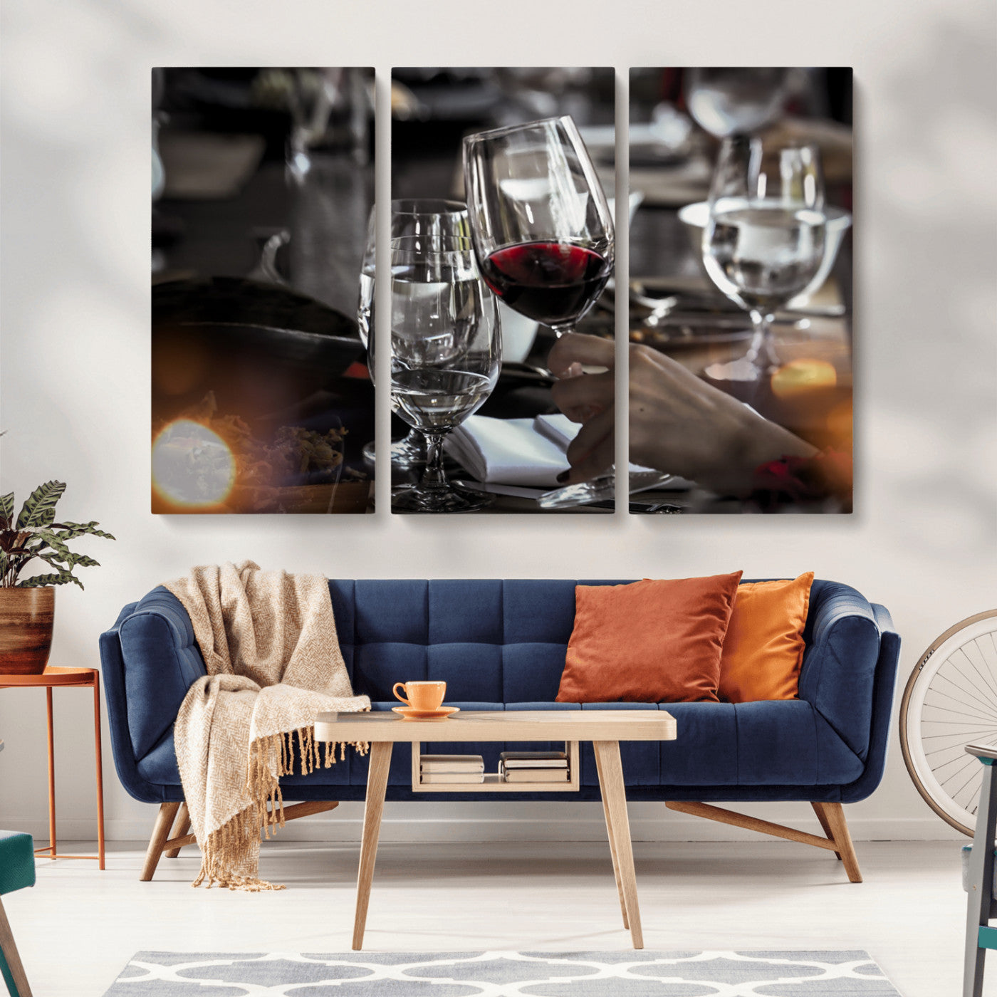 MGV-CV-48X32-3P - Red Wine and Glass Canvas Print
