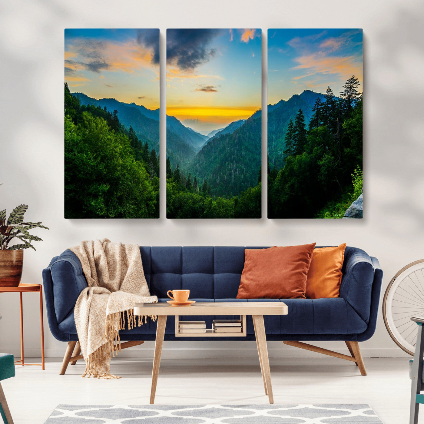 MGV-CV-48X32-3P - Green Forest Wall Art Canvas Print