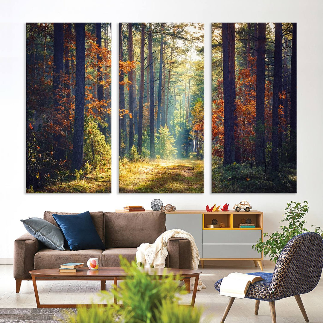 The Dark Forest canvas wall art showcases a captivating forest landscape.