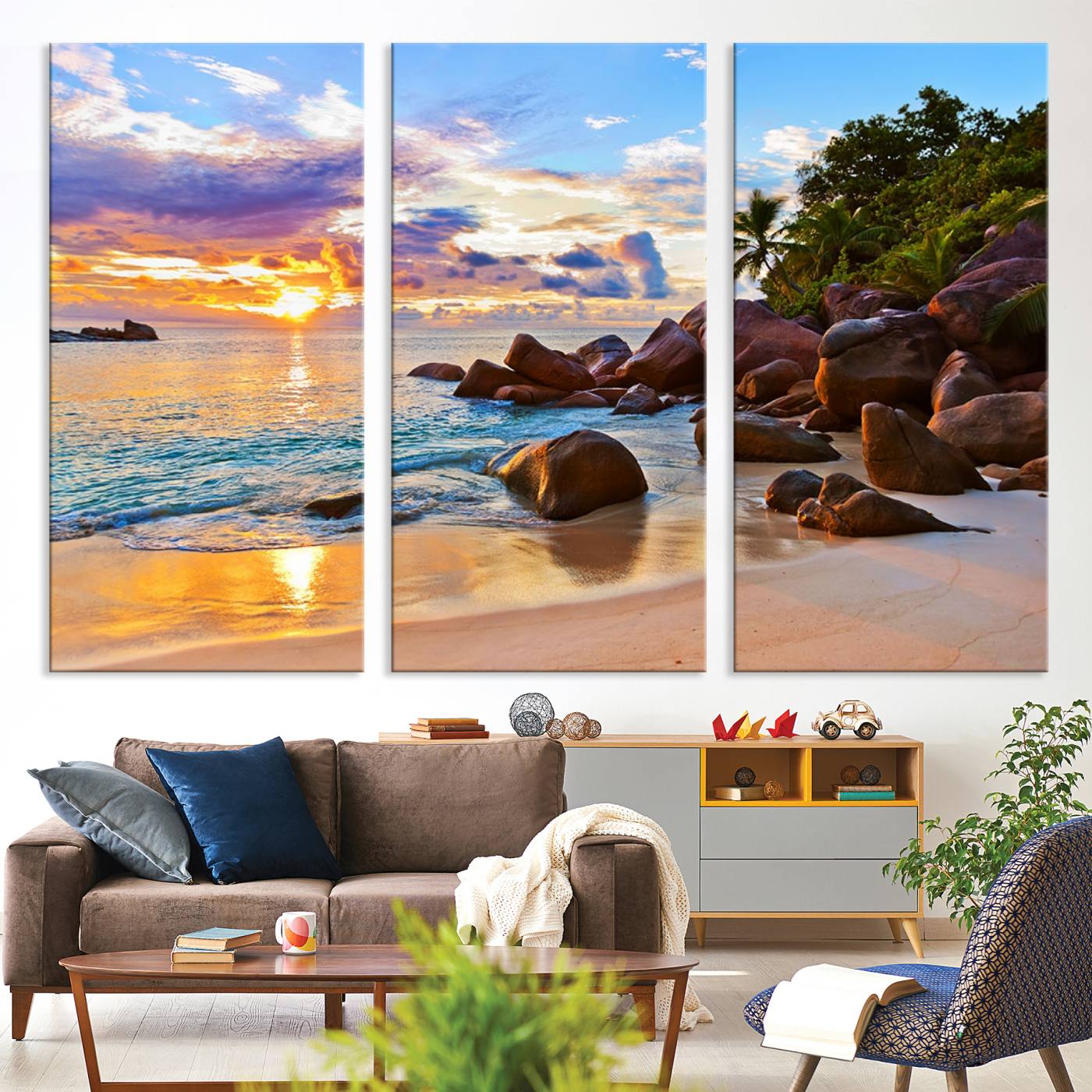 43209-MGV-CV-36X24-Tropical Island Beach Sunset Canvas Print