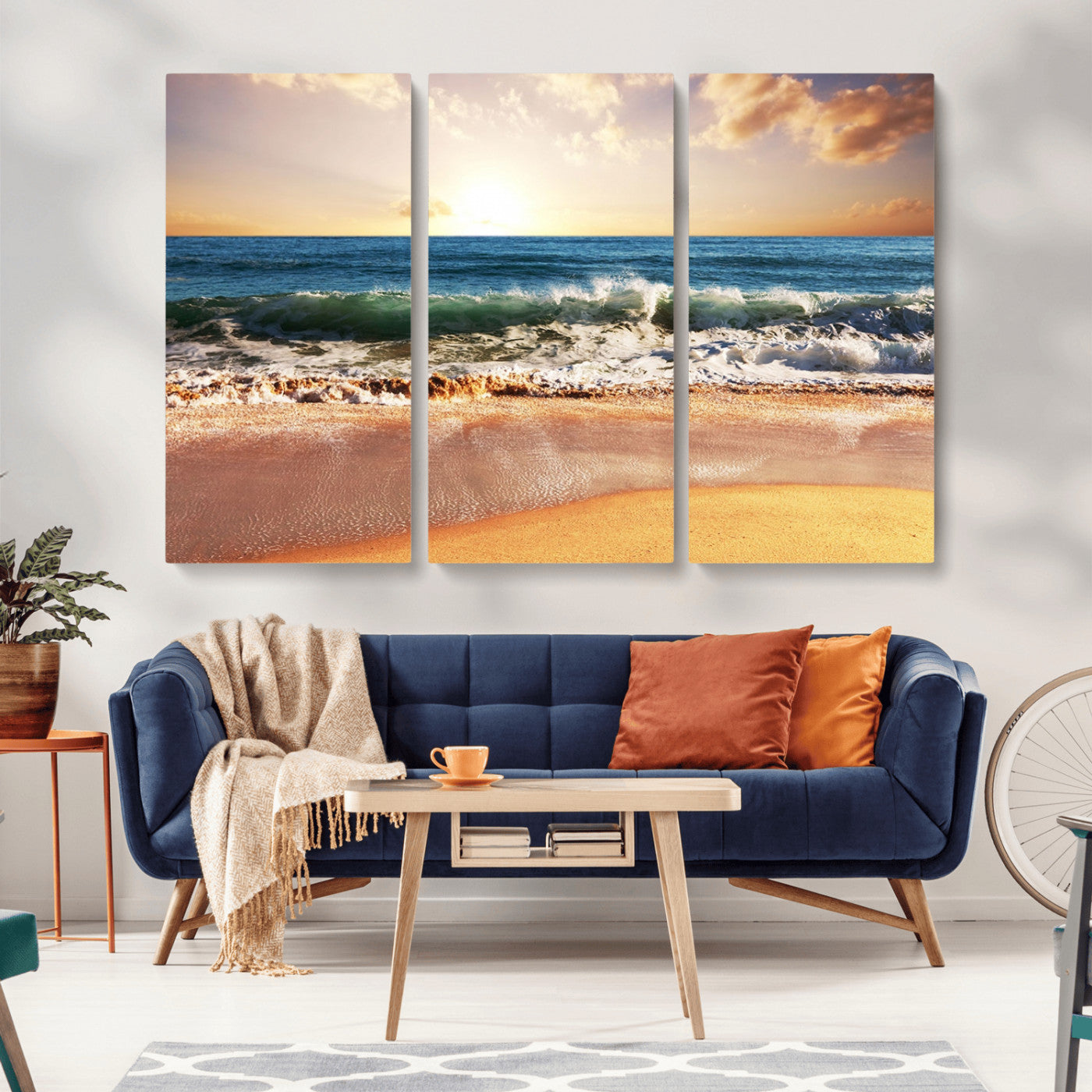 MGV-CV-48X32-3P - Serene Beach Path Canvas Art, Giclee Canvas Print with Gallery Wrap, Coastal Sand Dunes Wall Art Featuring Canon Print Quality