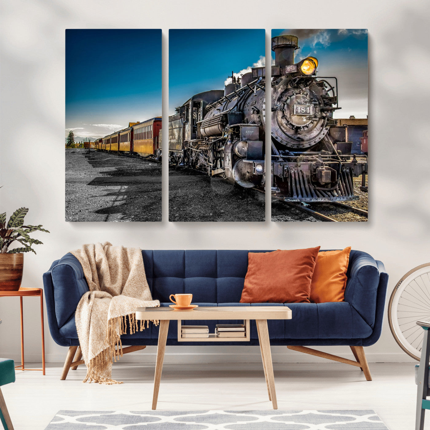 MGV-CV-48X32-3P - Train Wall Art Canvas Print